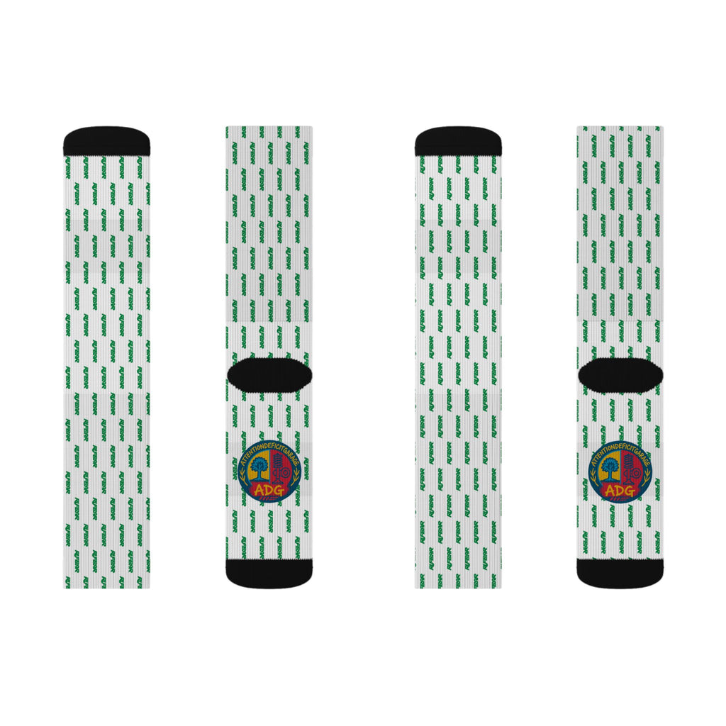 St. Patrick's Day Green Clover Pattern Sublimation Socks