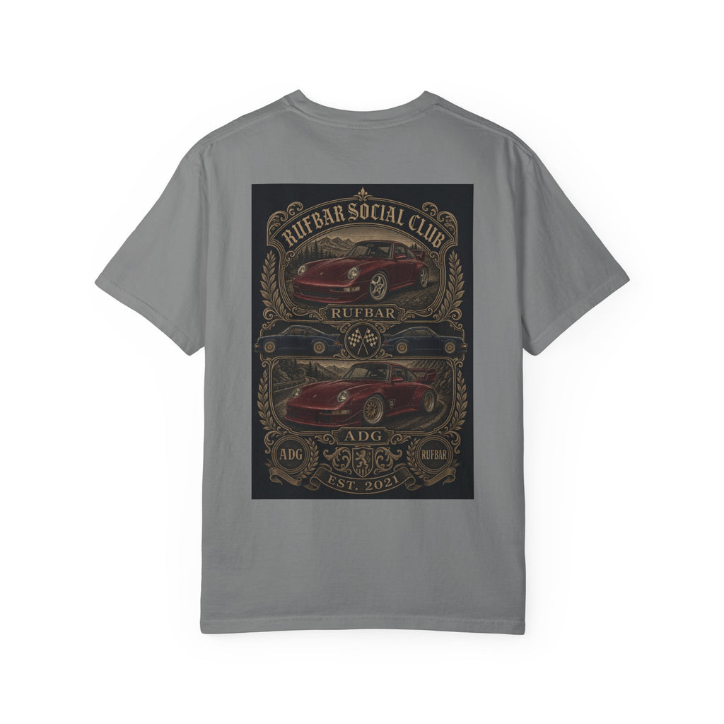 Classic Car Club T-Shirt — "Rufbar Social Club" Retro Automotive Tee