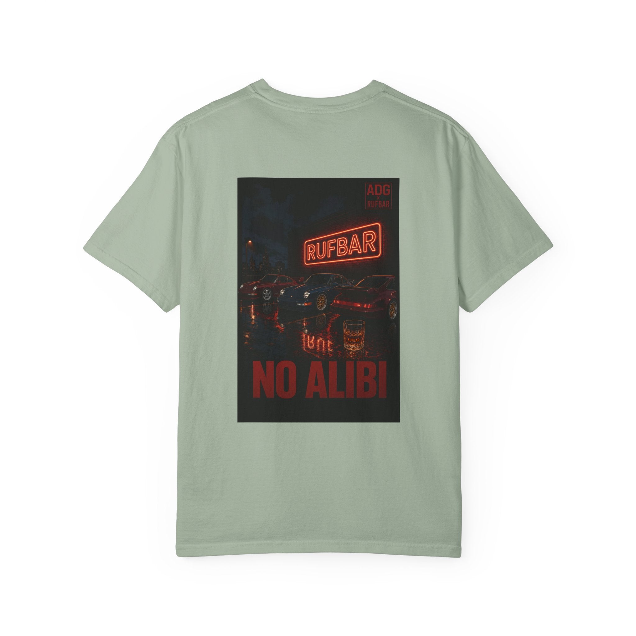 No Alibi T-Shirt — Retro Neon "Rufbar" Graphic Tee