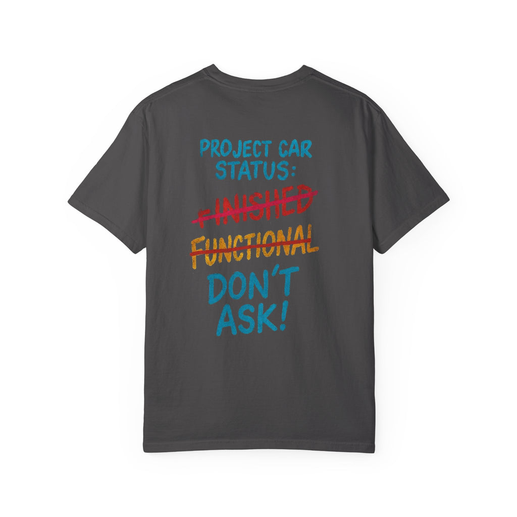 ADG Crest Front / Project Car Status Back Tee – Full Print by Attention Deficit Garage