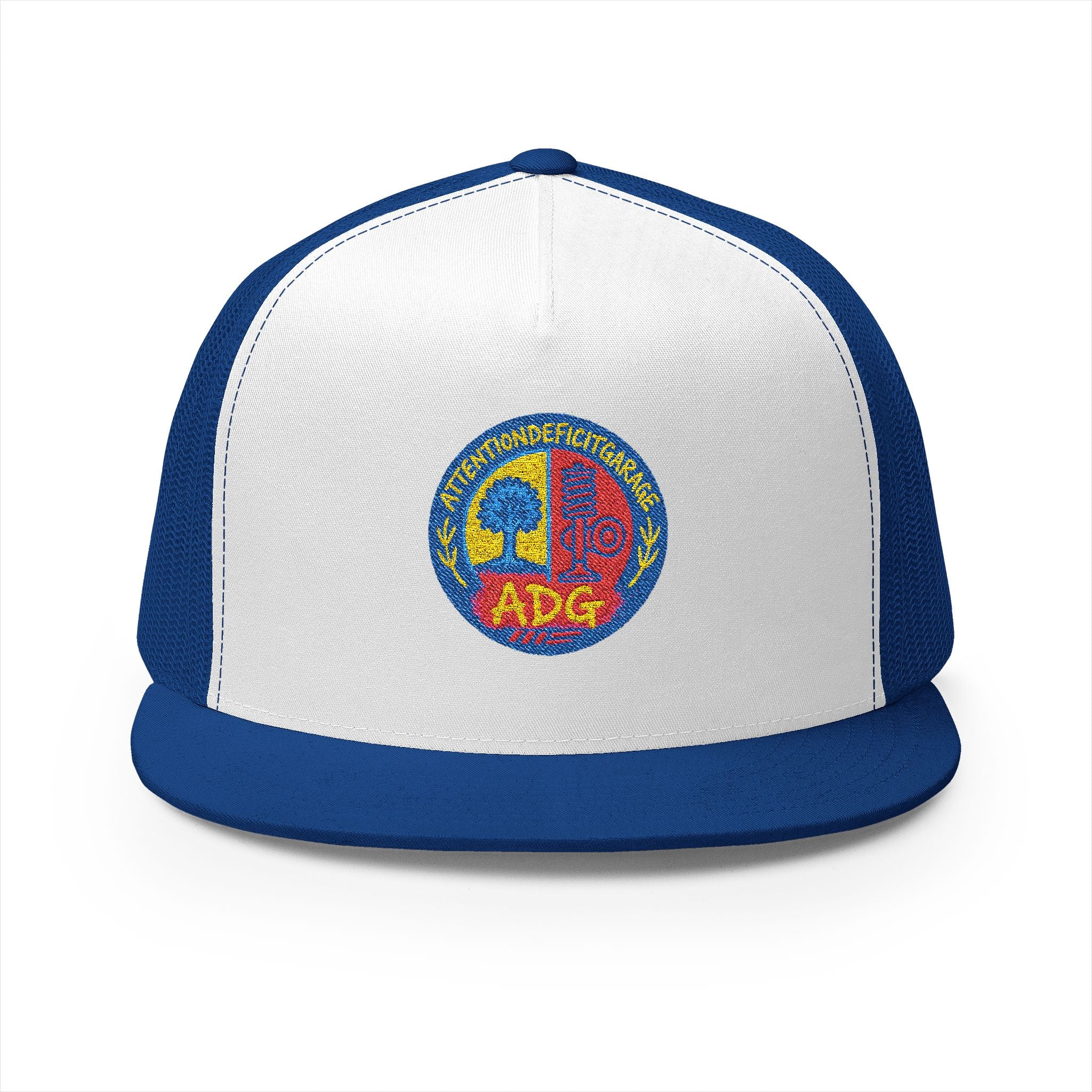Vintage Psychedelic Peace Sign Trucker Cap - Retro Tie-Dye Skull Logo