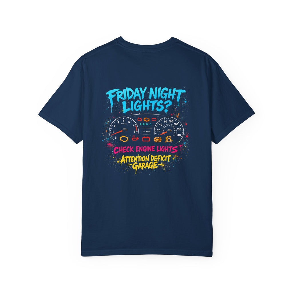 Friday Night Check Engine Lights Tee – Project Car Shirt by Attention Deficit Garage