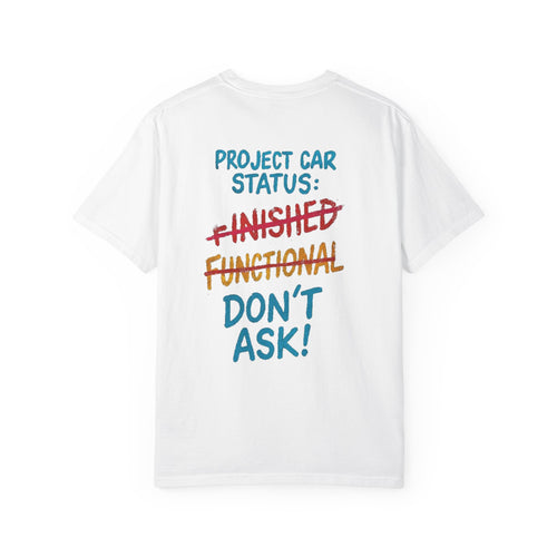 ADG Crest Front / Project Car Status Back Tee – Full Print by Attention Deficit Garage