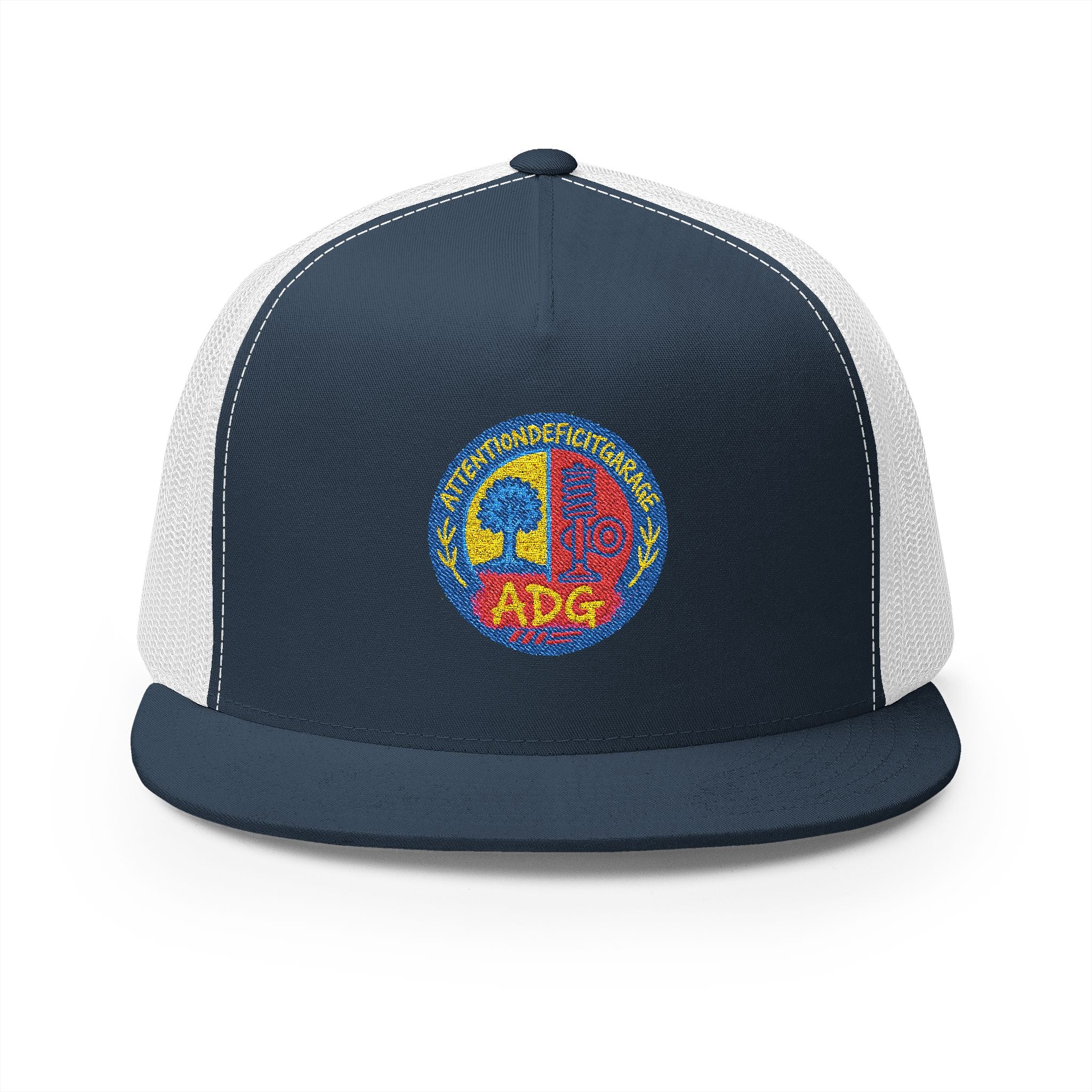 Vintage Psychedelic Peace Sign Trucker Cap - Retro Tie-Dye Skull Logo