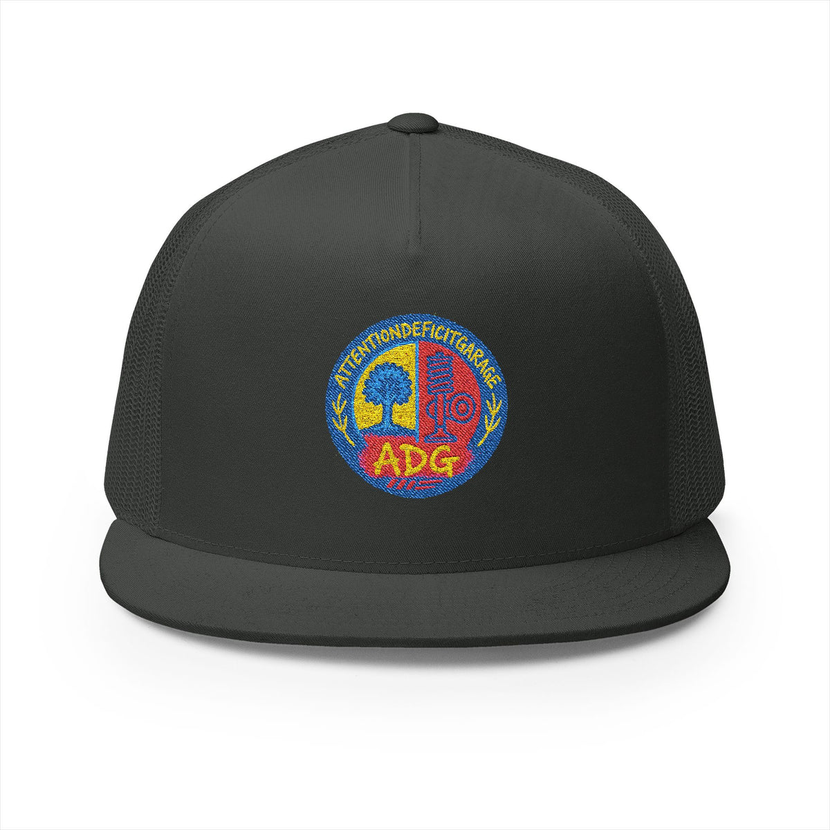 Vintage Psychedelic Peace Sign Trucker Cap - Retro Tie-Dye Skull Logo