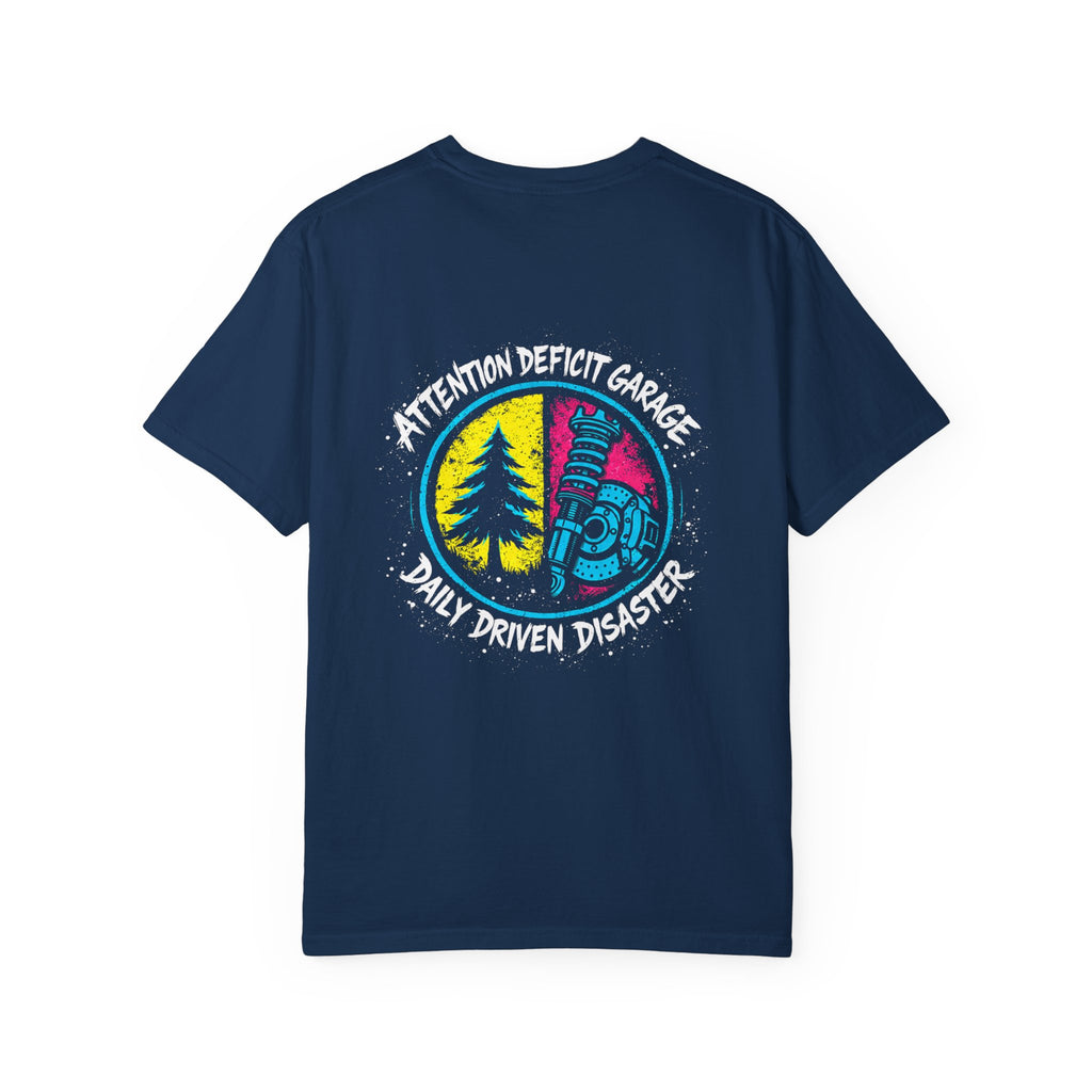ADG Daily Driven Disaster Crest Tee – Automotive Streetwear by Attention Deficit Garage