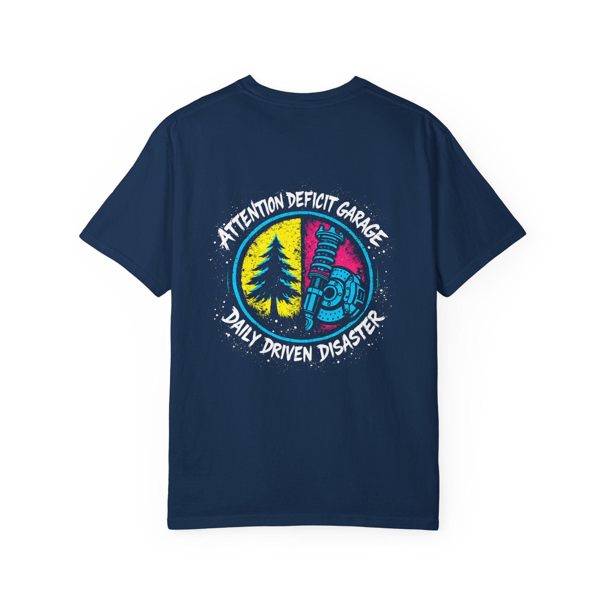 ADG Daily Driven Disaster Crest Tee – Automotive Streetwear by Attention Deficit Garage