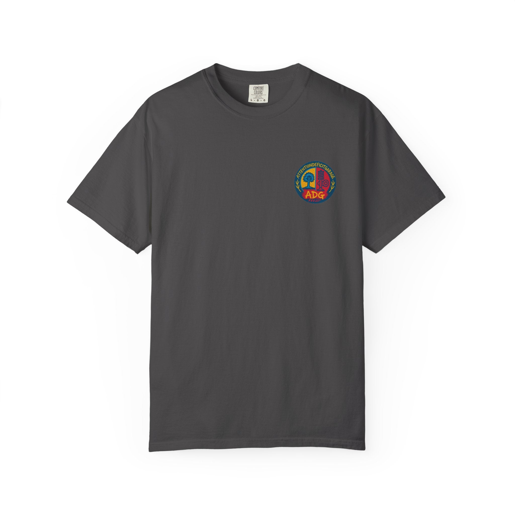 ADG Daily Driven Disaster Crest Tee – Automotive Streetwear by Attention Deficit Garage