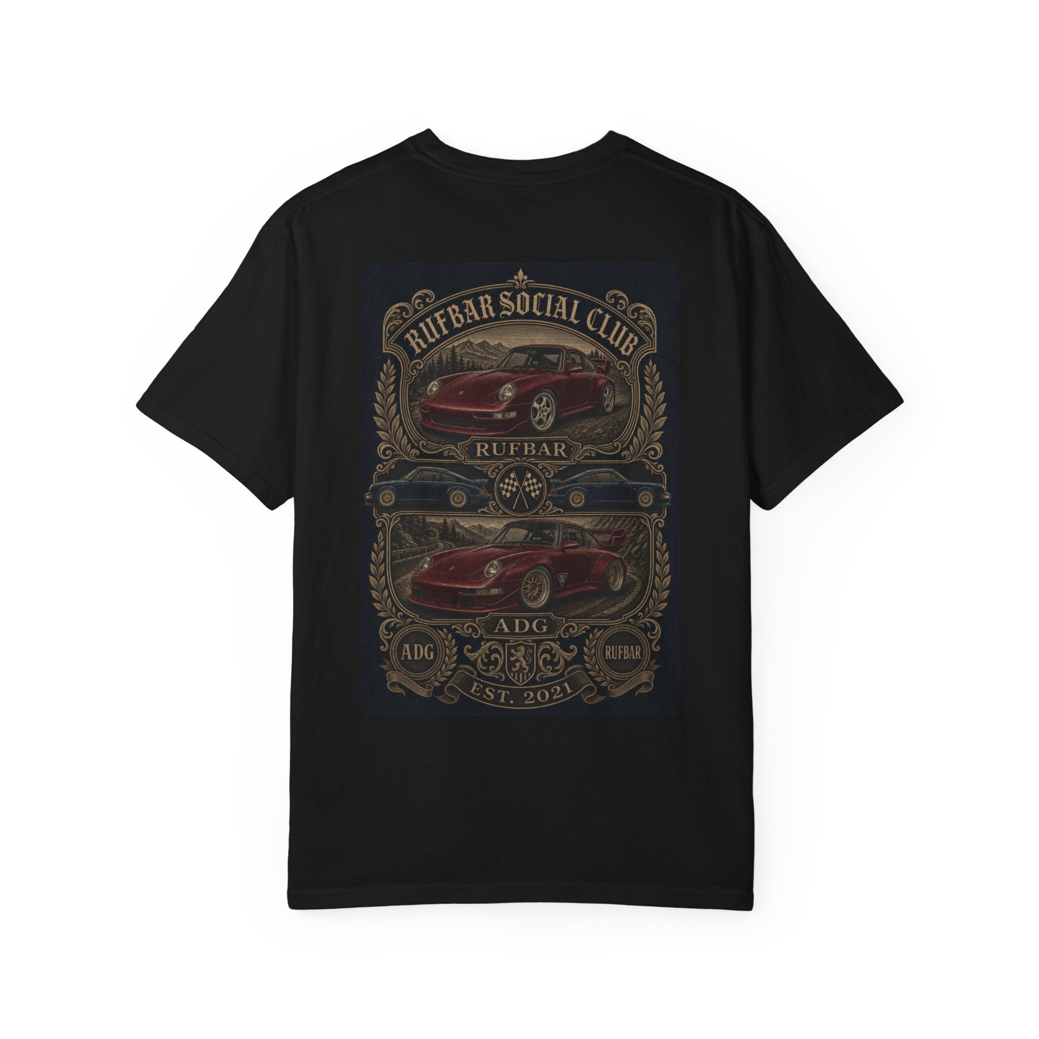 Classic Car Club T-Shirt — "Rufbar Social Club" Retro Automotive Tee