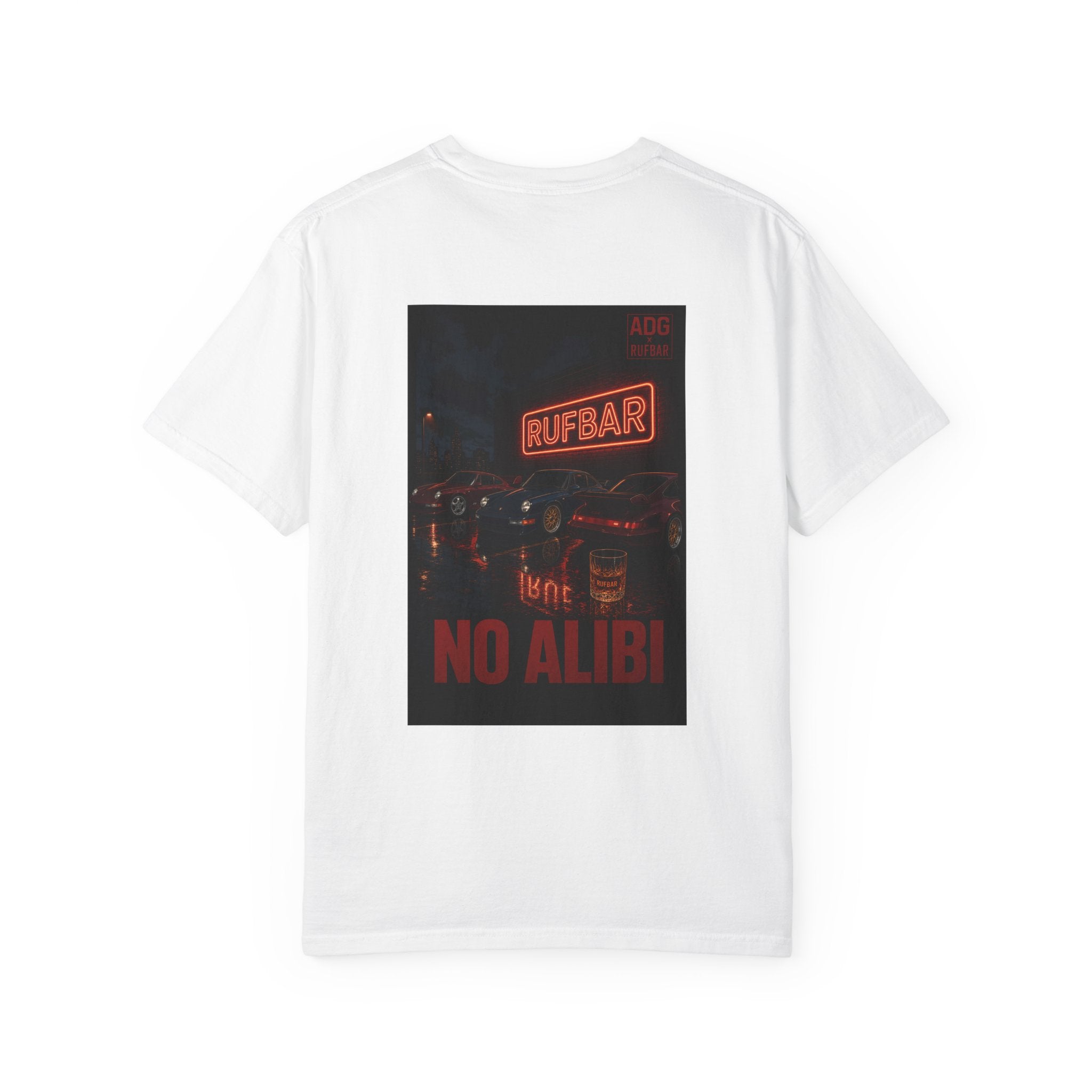 No Alibi T-Shirt — Retro Neon "Rufbar" Graphic Tee