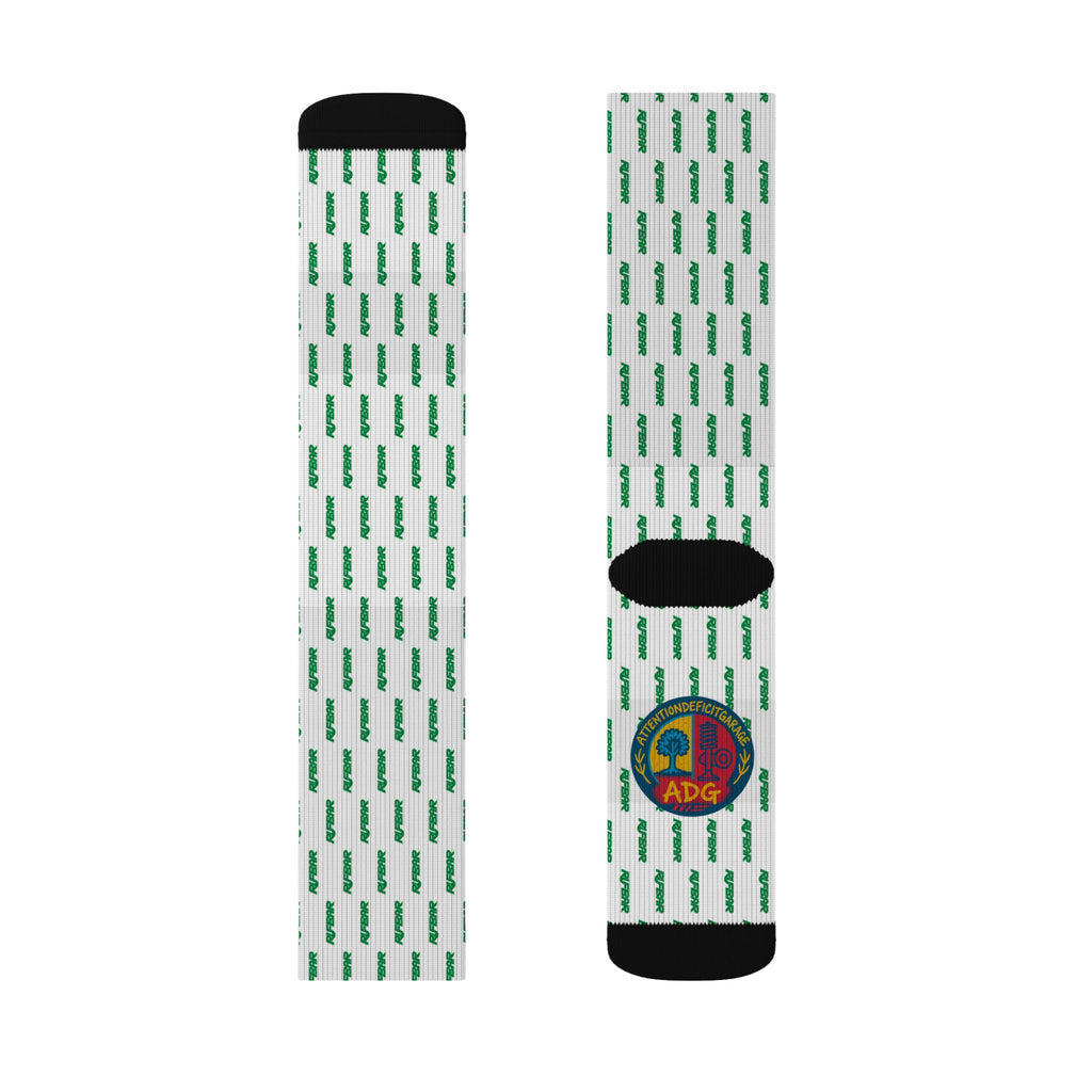 St. Patrick's Day Green Clover Pattern Sublimation Socks