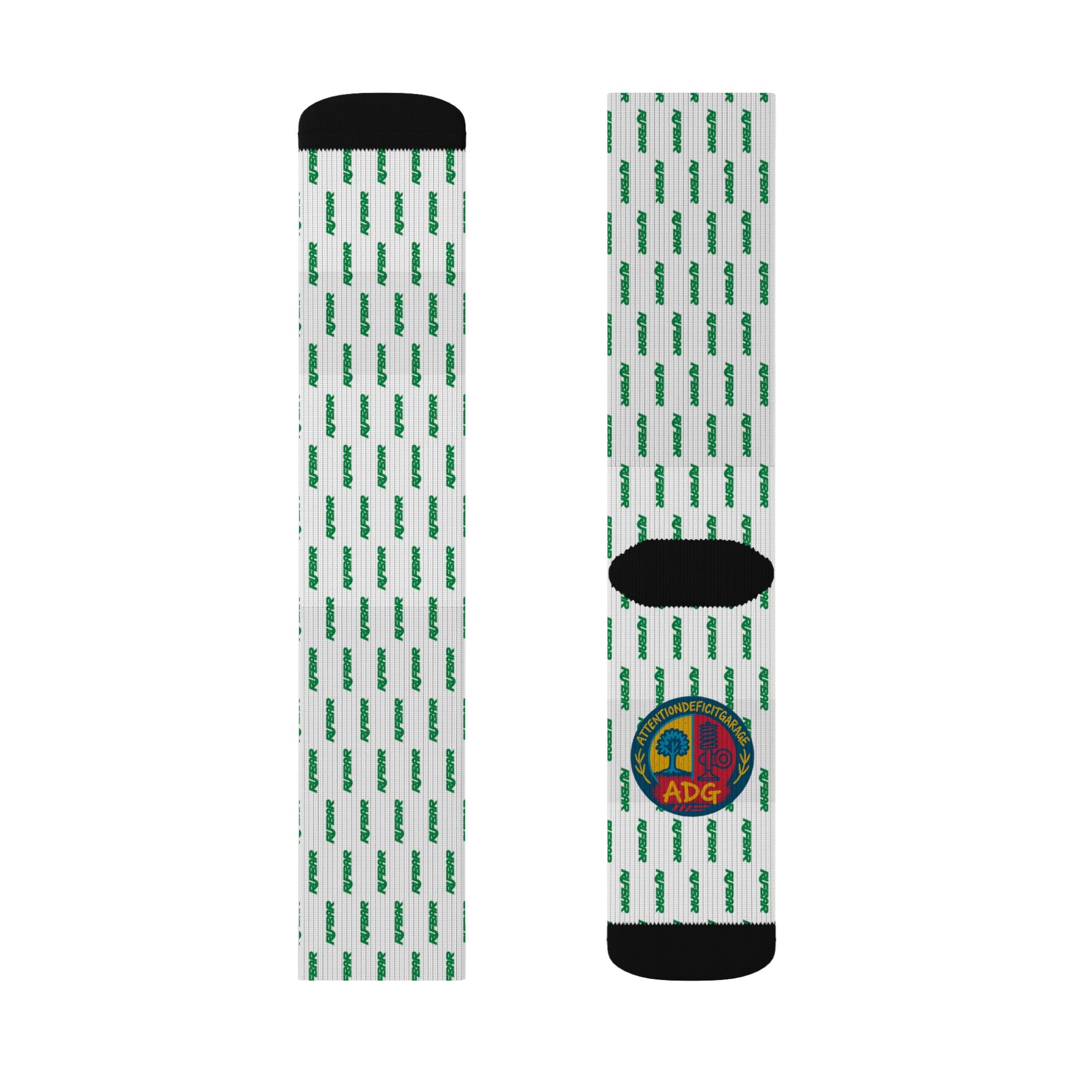 St. Patrick's Day Green Clover Pattern Sublimation Socks