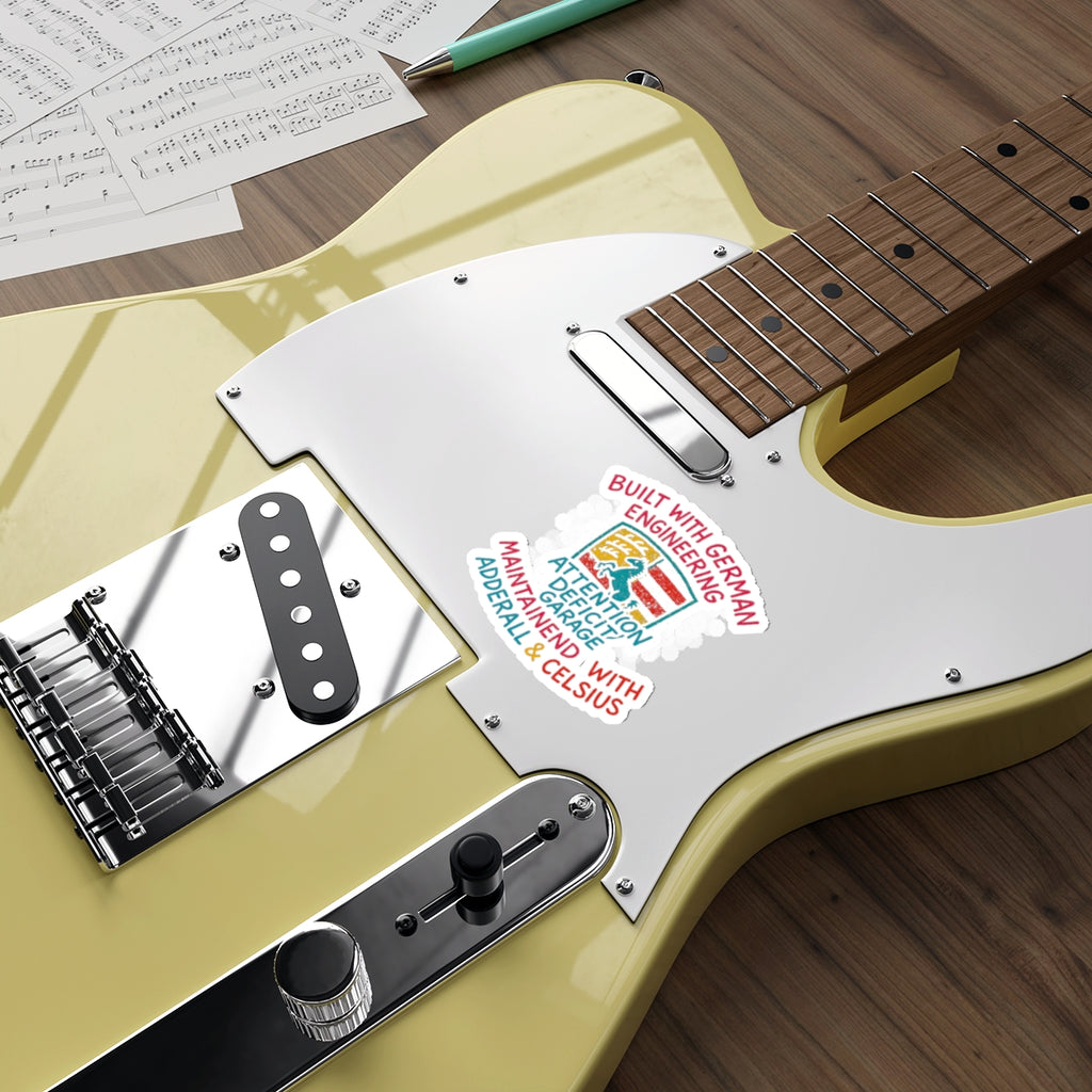 German Engineering Crest Die-Cut Sticker – Attention Deficit Garage