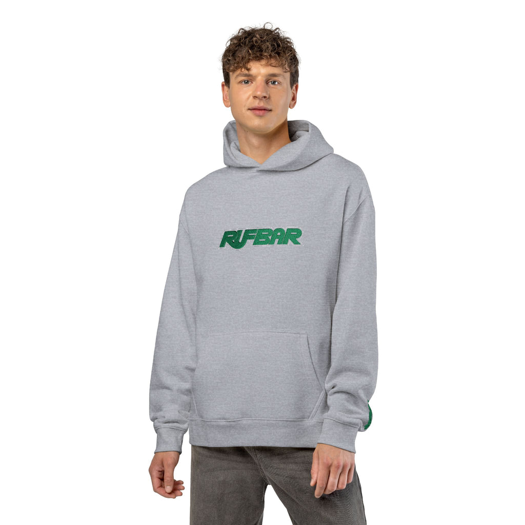 Relaxed Hoodie - 'RUFBAR' Green  Logo Streetwear Hoodie