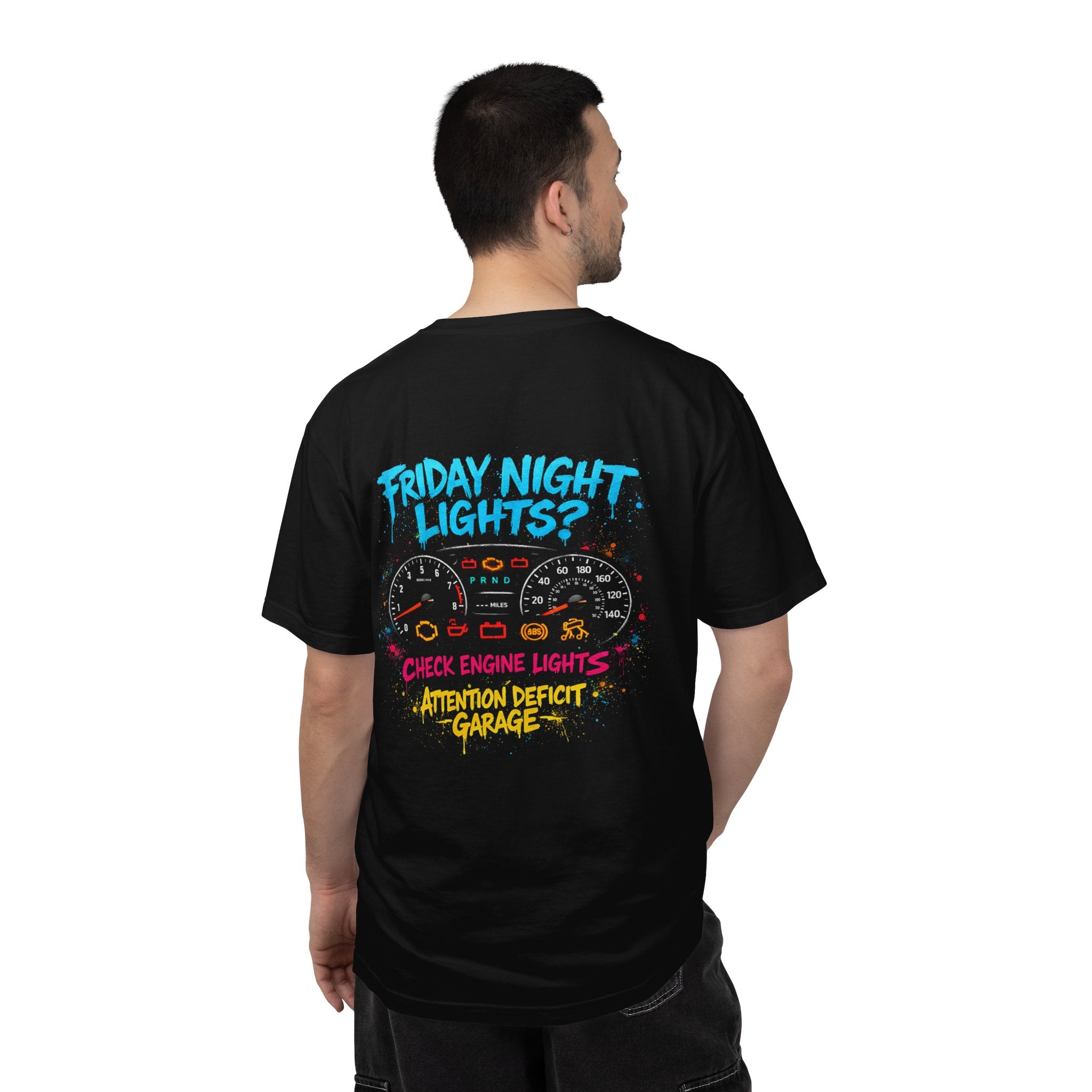 Friday Night Check Engine Lights Tee – Project Car Shirt by Attention Deficit Garage