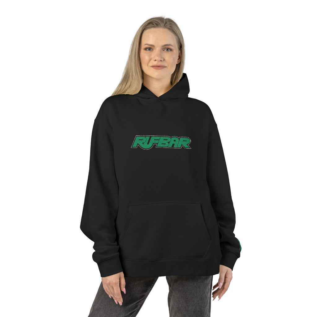 Relaxed Hoodie - 'RUFBAR' Green  Logo Streetwear Hoodie