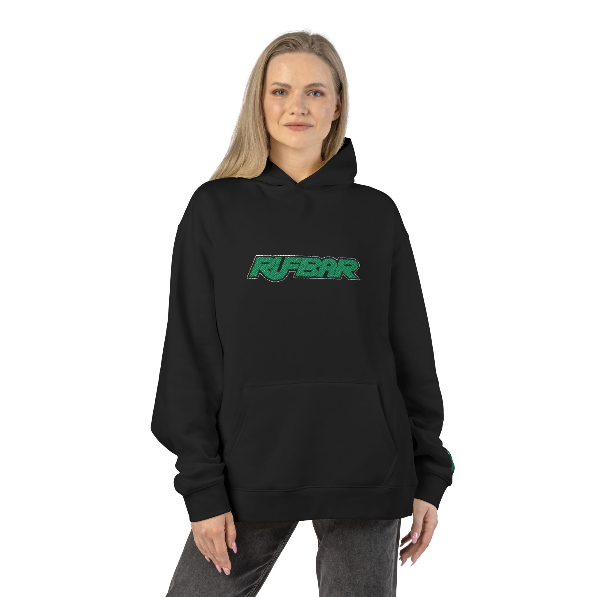 Relaxed Hoodie - 'RUFBAR' Green  Logo Streetwear Hoodie