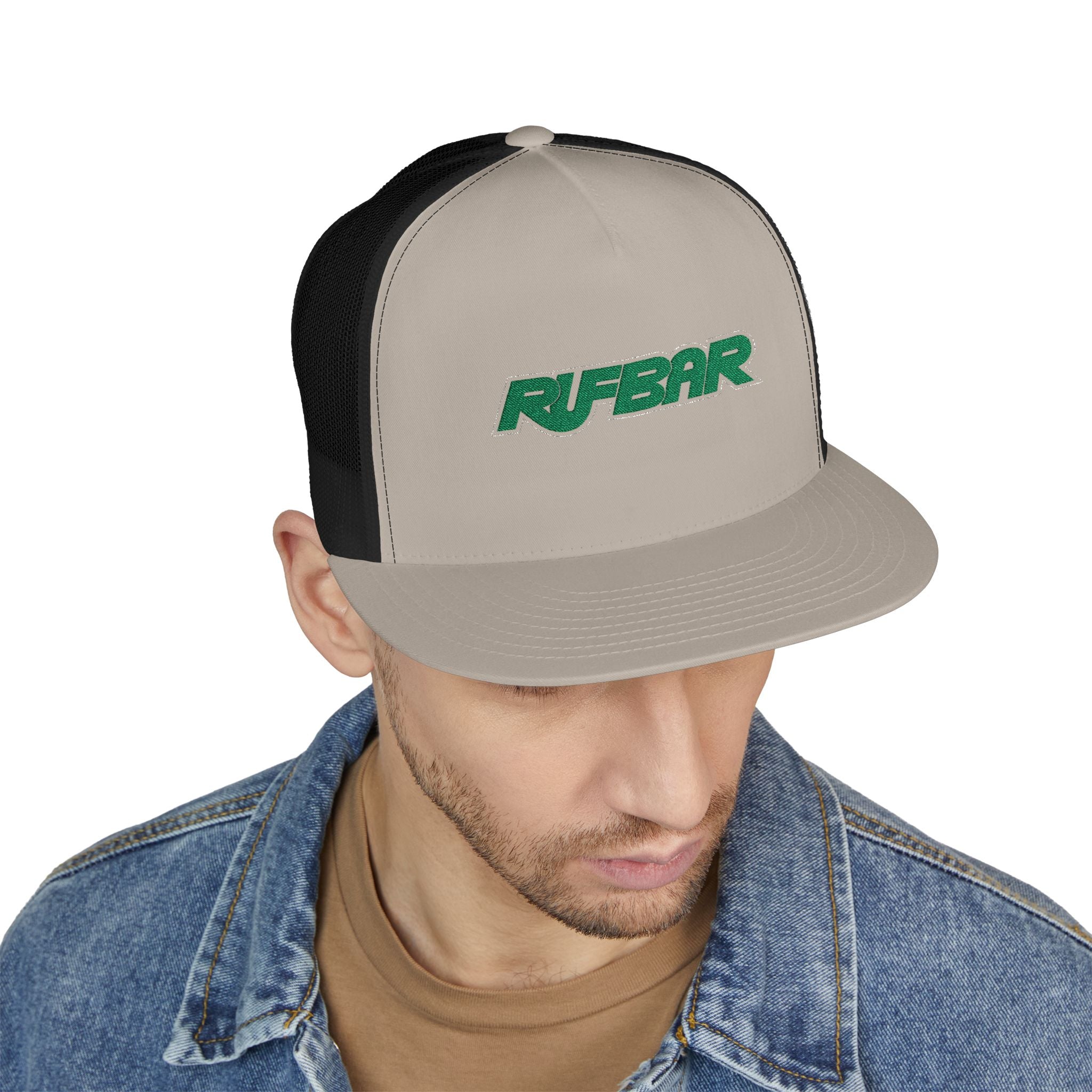 RUFBAR Trucker Cap — Retro Green Logo Mesh Snapback