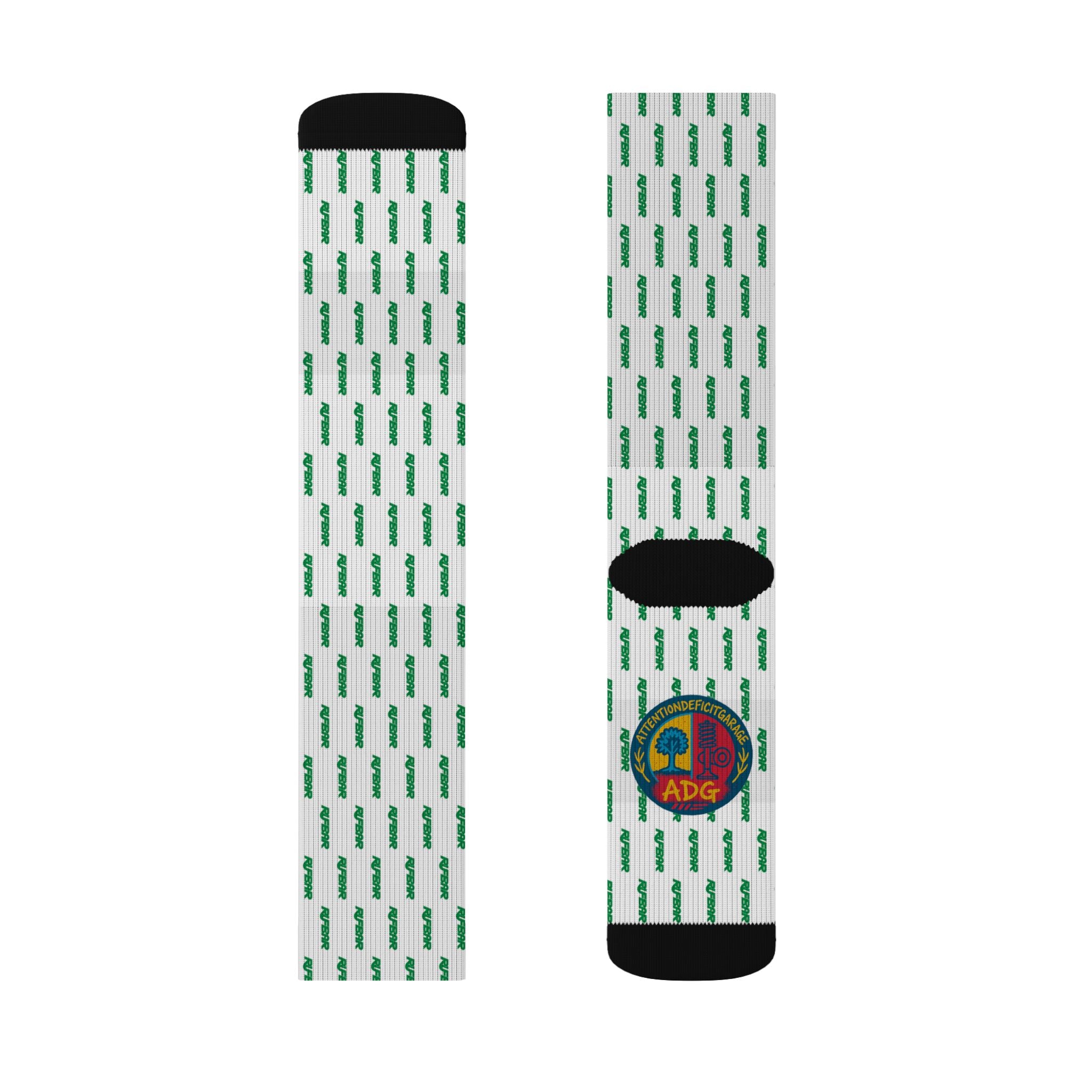 St. Patrick's Day Green Clover Pattern Sublimation Socks