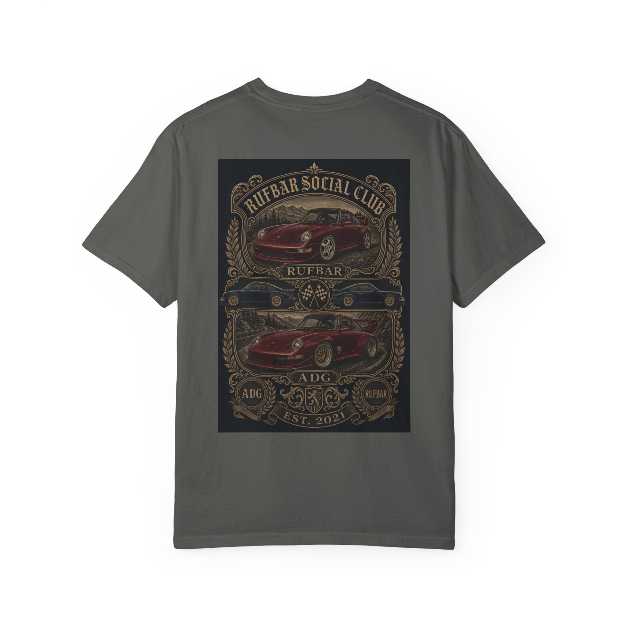 Classic Car Club T-Shirt — "Rufbar Social Club" Retro Automotive Tee