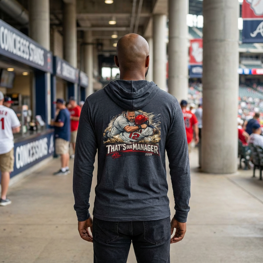 Hooded Long Sleeve Tee — "That's My Manager" Football Coach Graphic (ATL Accent)