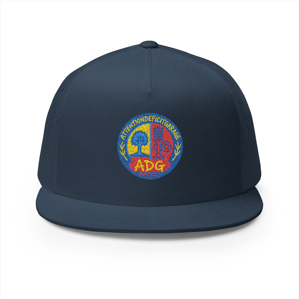 Vintage Psychedelic Peace Sign Trucker Cap - Retro Tie-Dye Skull Logo