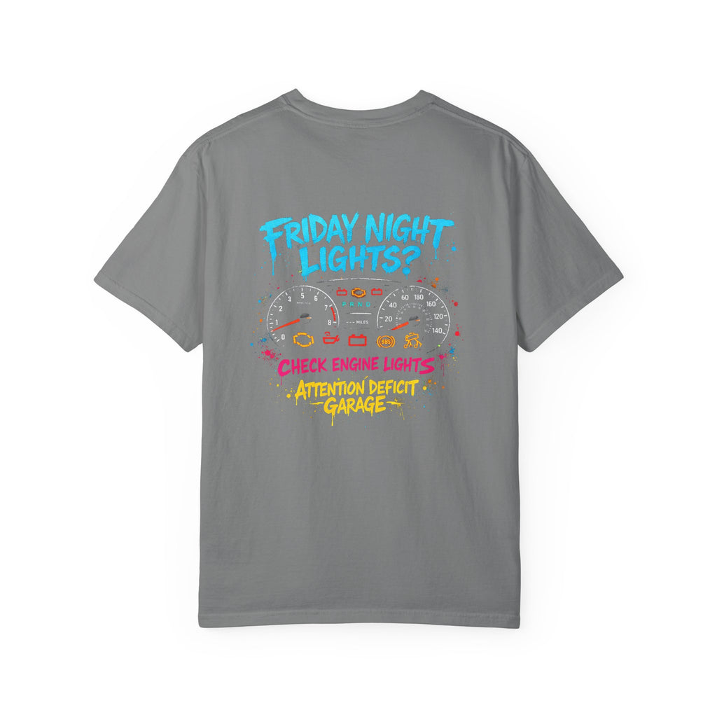 Friday Night Check Engine Lights Tee – Project Car Shirt by Attention Deficit Garage