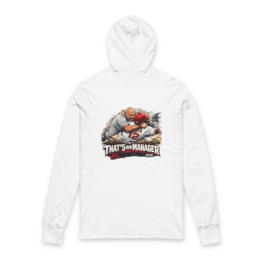 Hooded Long Sleeve Tee — "That's My Manager" Football Coach Graphic (ATL Accent)