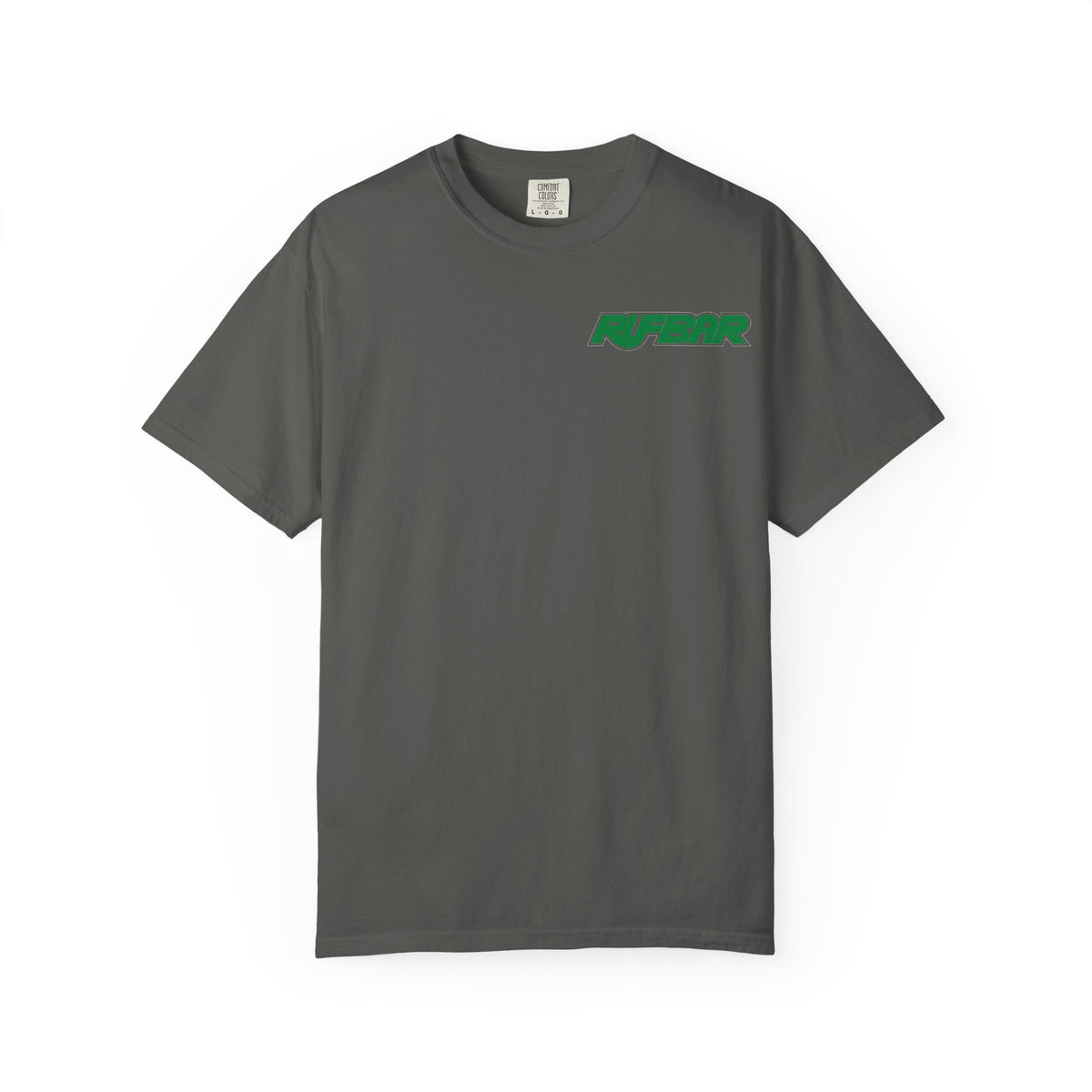 RUFBAR last call sunset Logo T-Shirt — Small Chest Emblem Graphic Tee