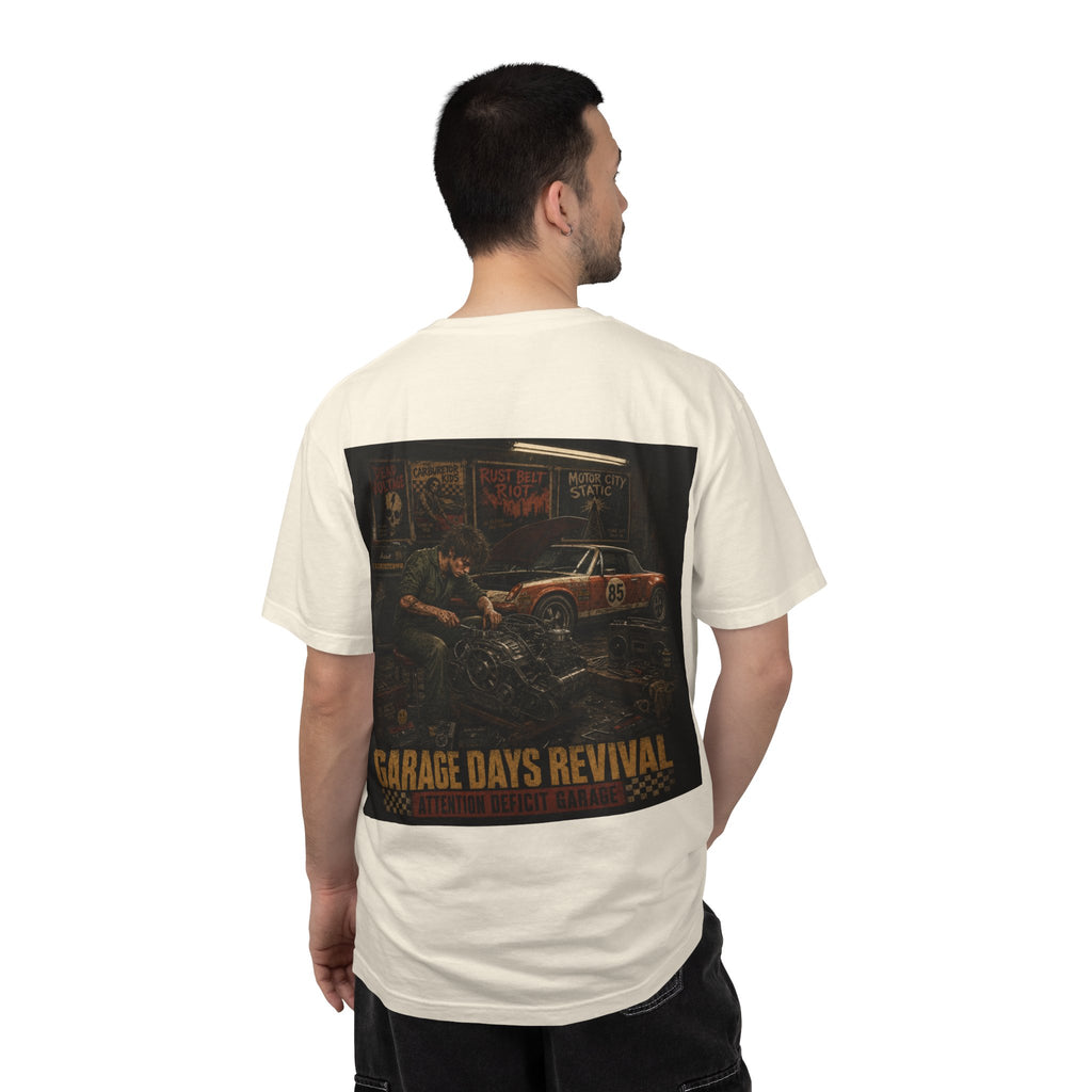 Garage Days Revival T-Shirt — Vintage Muscle Car & Mechanic Retro Tee
