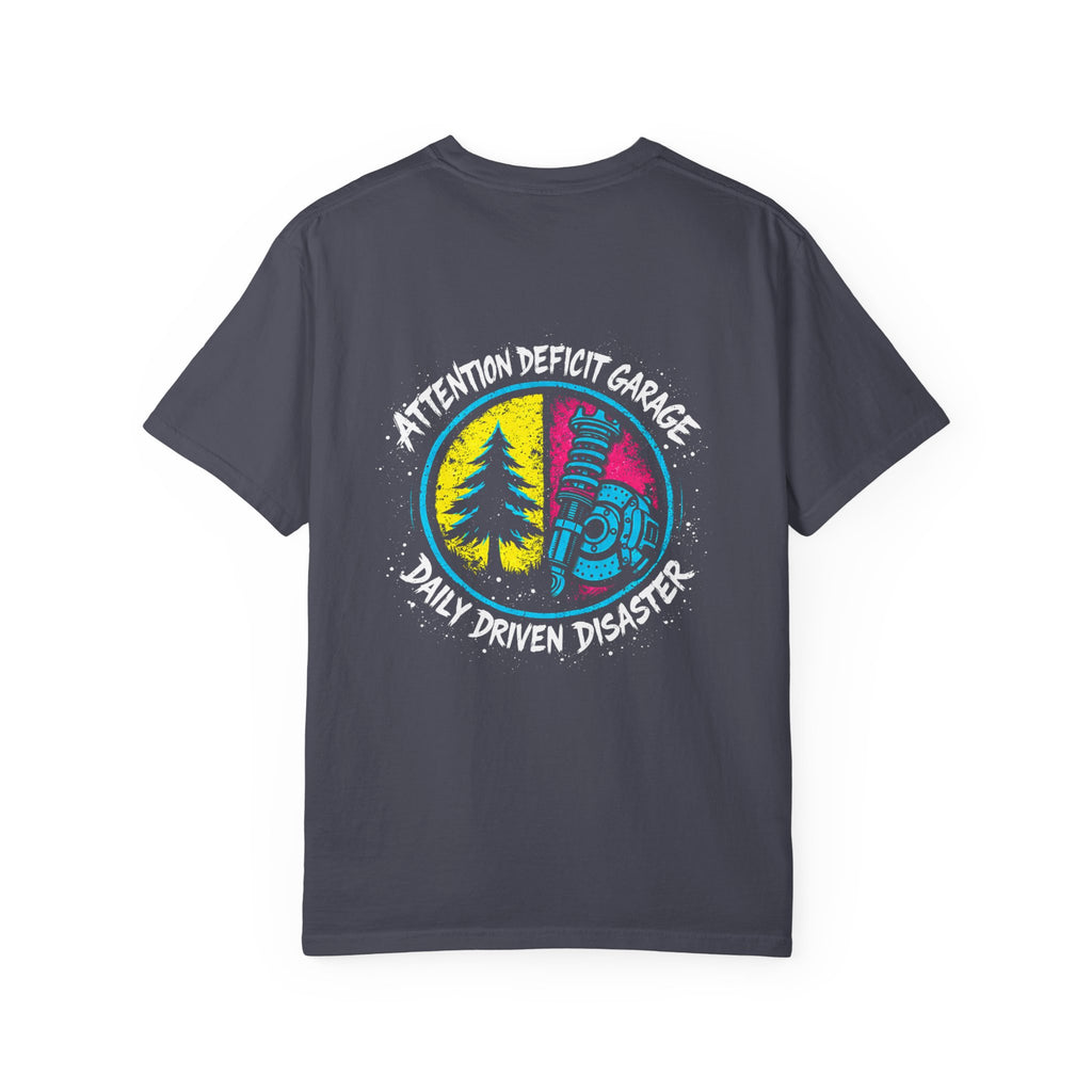 ADG Daily Driven Disaster Crest Tee – Automotive Streetwear by Attention Deficit Garage