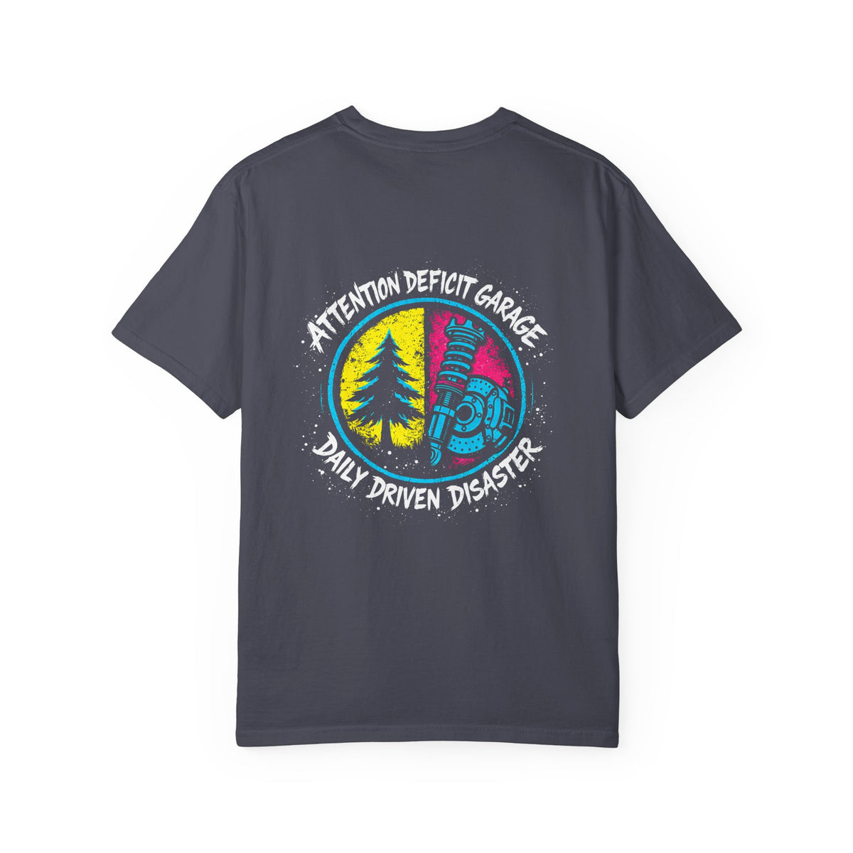 ADG Daily Driven Disaster Crest Tee – Automotive Streetwear by Attention Deficit Garage