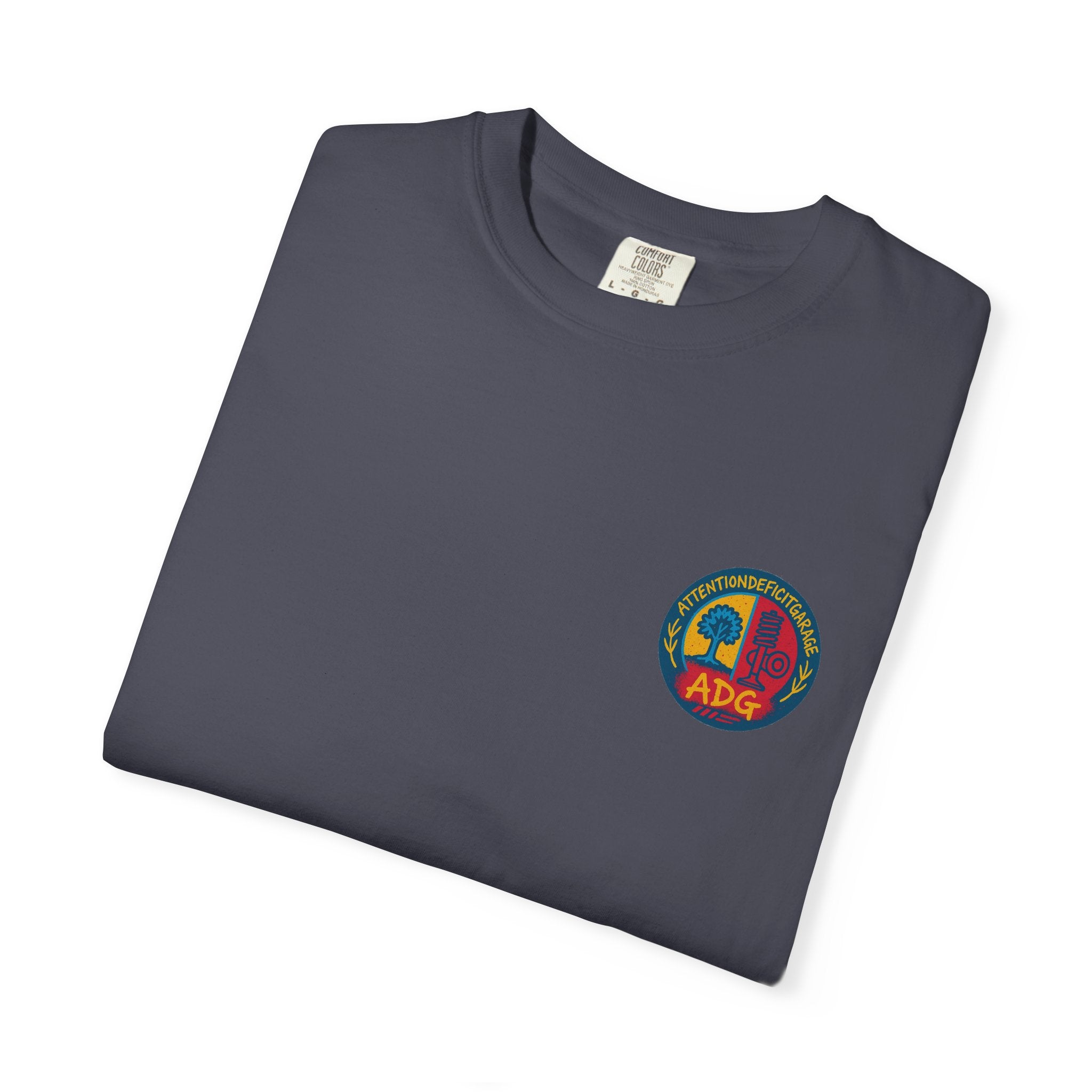 ADG Daily Driven Disaster Crest Tee – Automotive Streetwear by Attention Deficit Garage