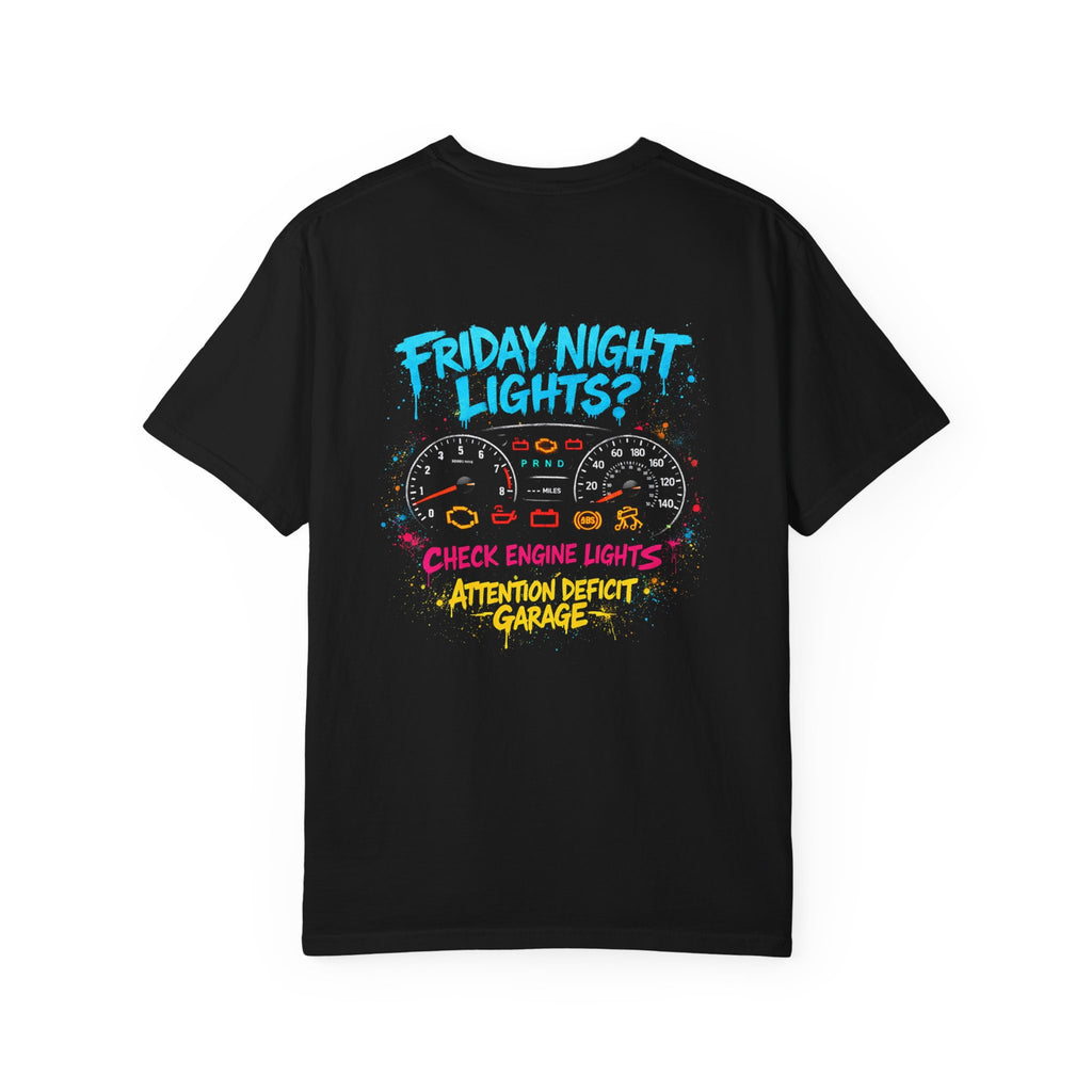 Friday Night Check Engine Lights Tee – Project Car Shirt by Attention Deficit Garage