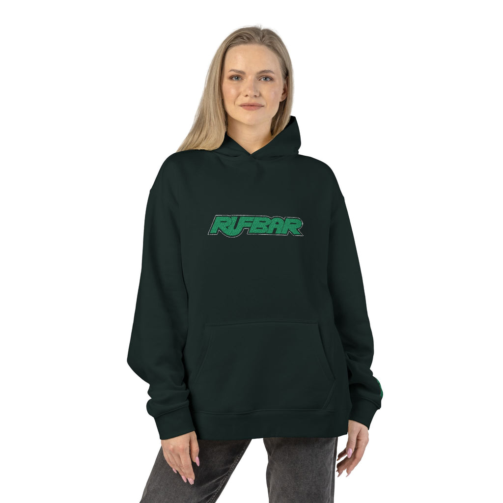 Relaxed Hoodie - 'RUFBAR' Green  Logo Streetwear Hoodie
