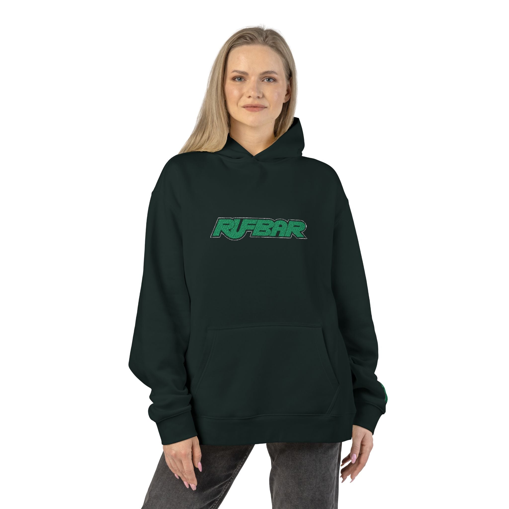 Relaxed Hoodie - 'RUFBAR' Green  Logo Streetwear Hoodie