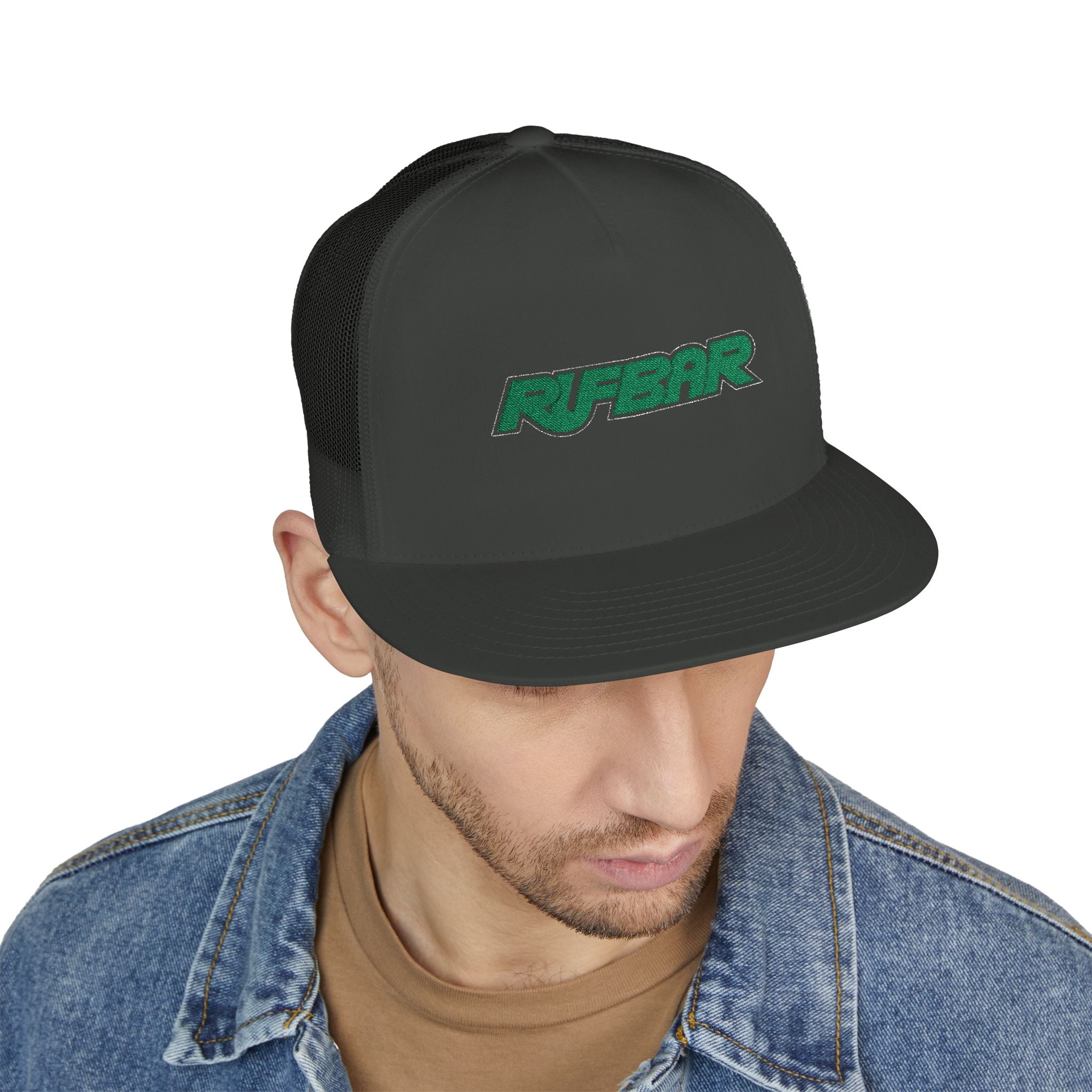 RUFBAR Trucker Cap — Retro Green Logo Mesh Snapback