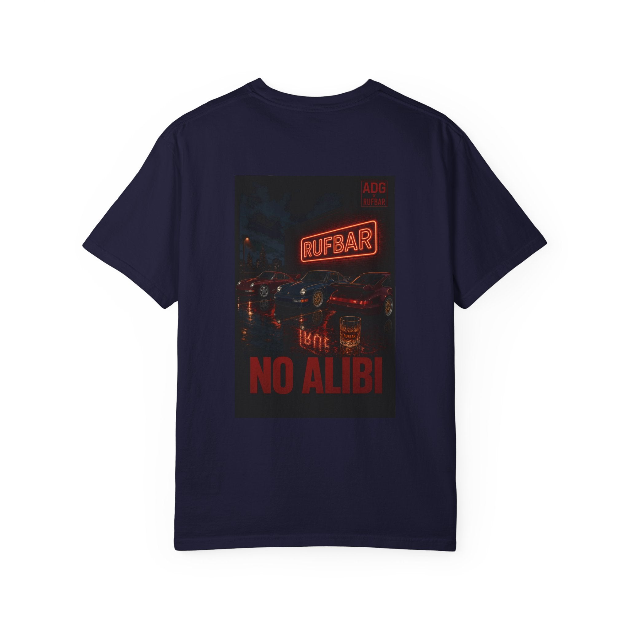 No Alibi T-Shirt — Retro Neon "Rufbar" Graphic Tee