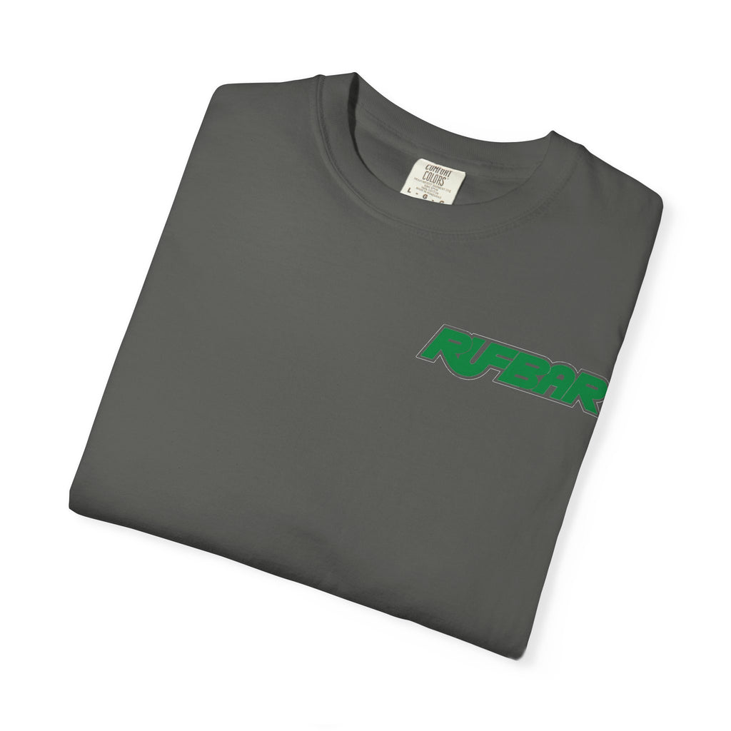 RUFBAR last call sunset Logo T-Shirt — Small Chest Emblem Graphic Tee