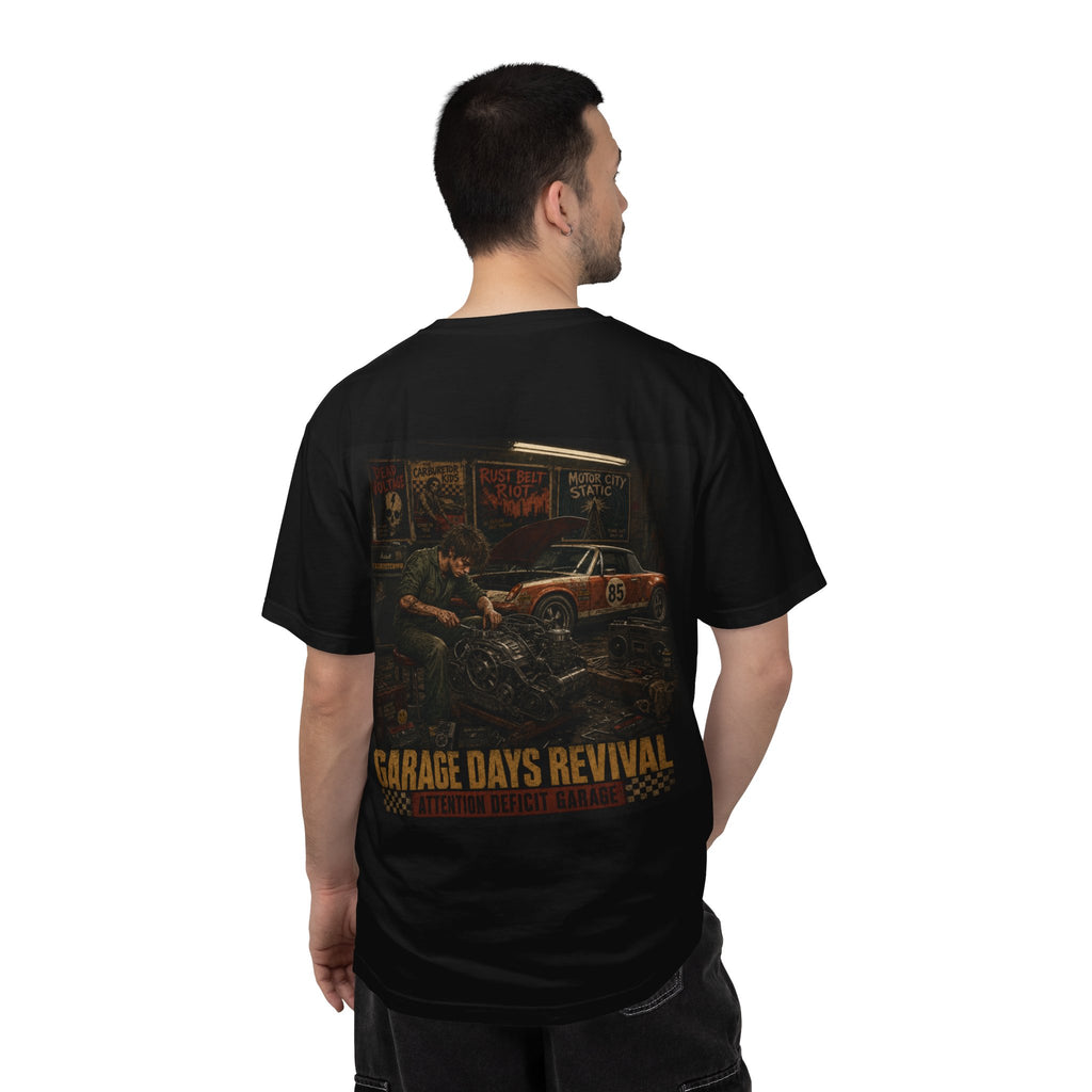 Garage Days Revival T-Shirt — Vintage Muscle Car & Mechanic Retro Tee