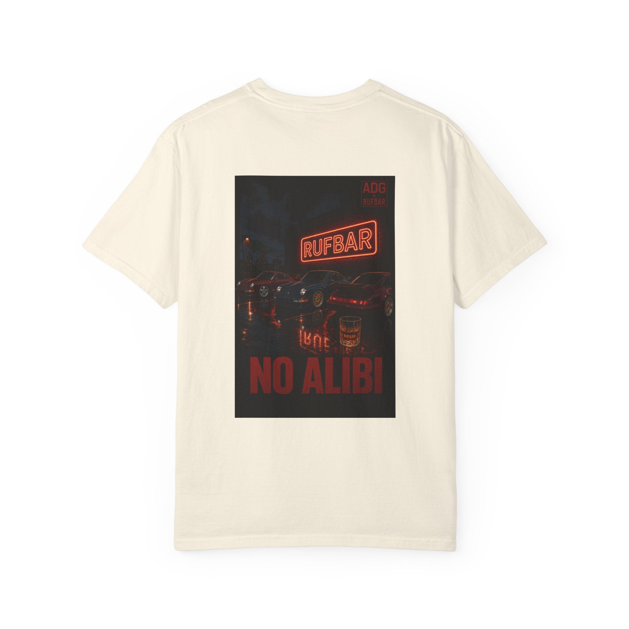 No Alibi T-Shirt — Retro Neon "Rufbar" Graphic Tee