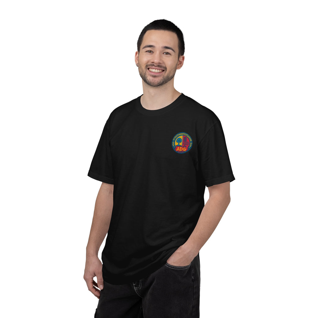 ADG Crest Front / Project Car Status Back Tee – Full Print by Attention Deficit Garage