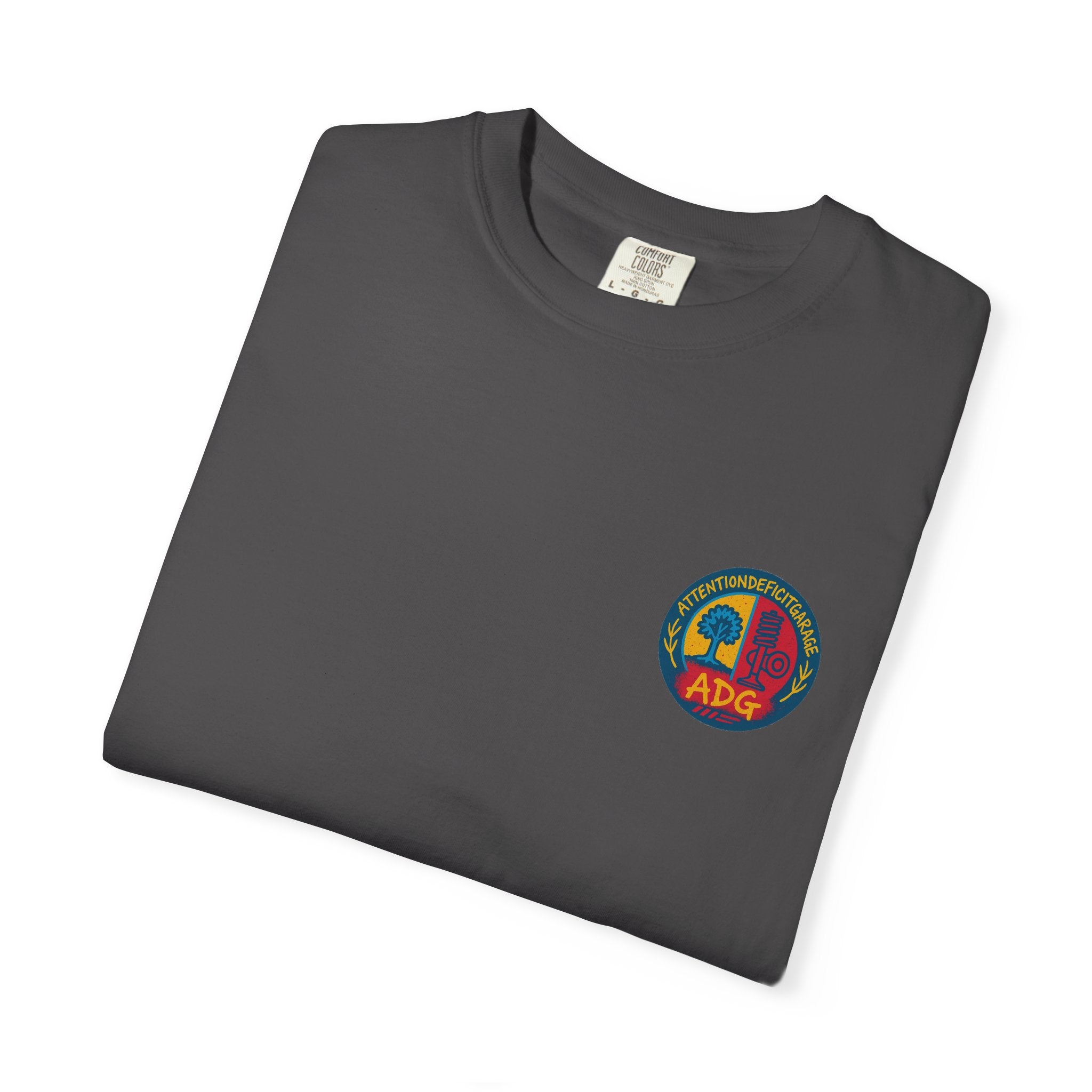 ADG Daily Driven Disaster Crest Tee – Automotive Streetwear by Attention Deficit Garage