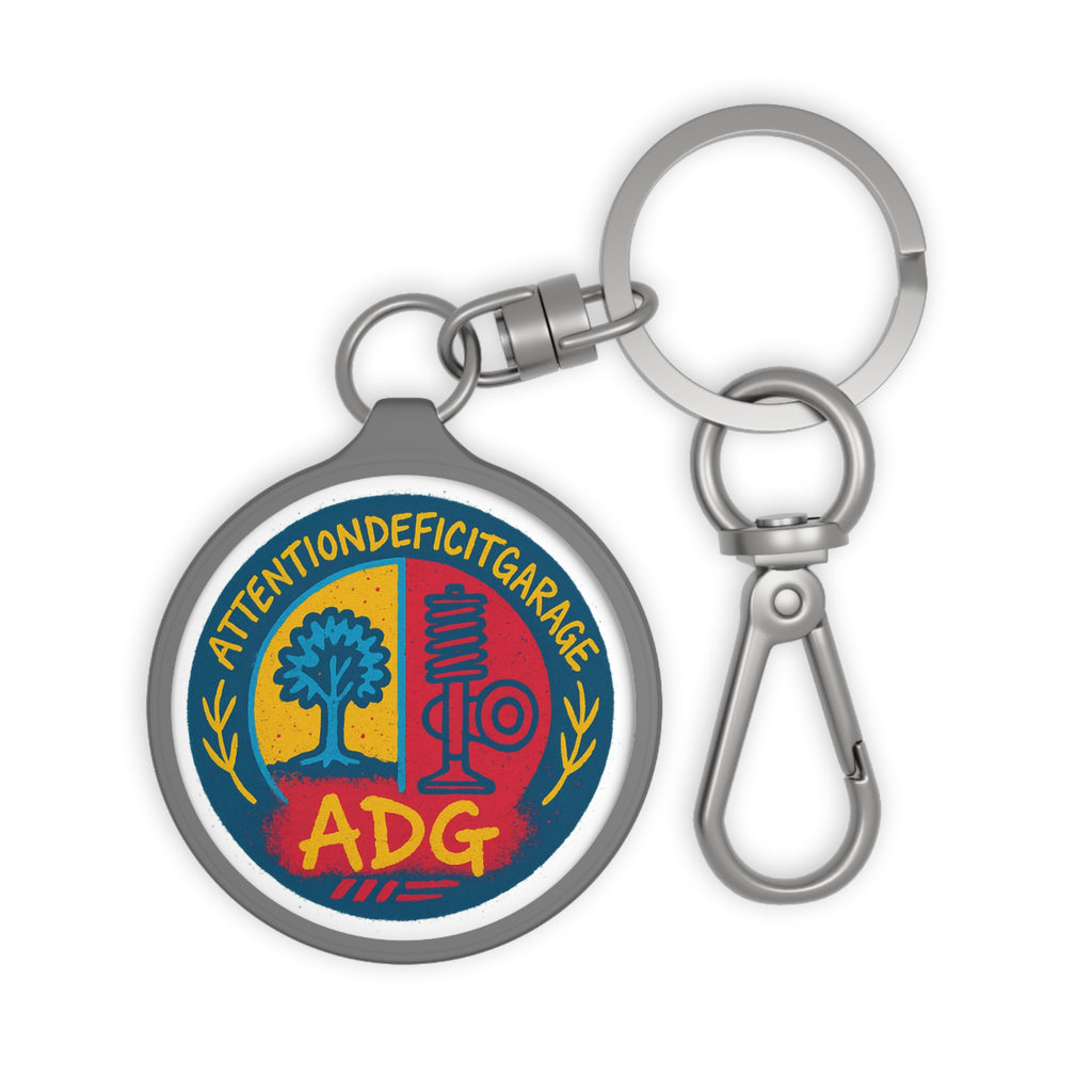 ADG Garage Keyring Tag - Attention Deficit Garage Logo Metal Keychain
