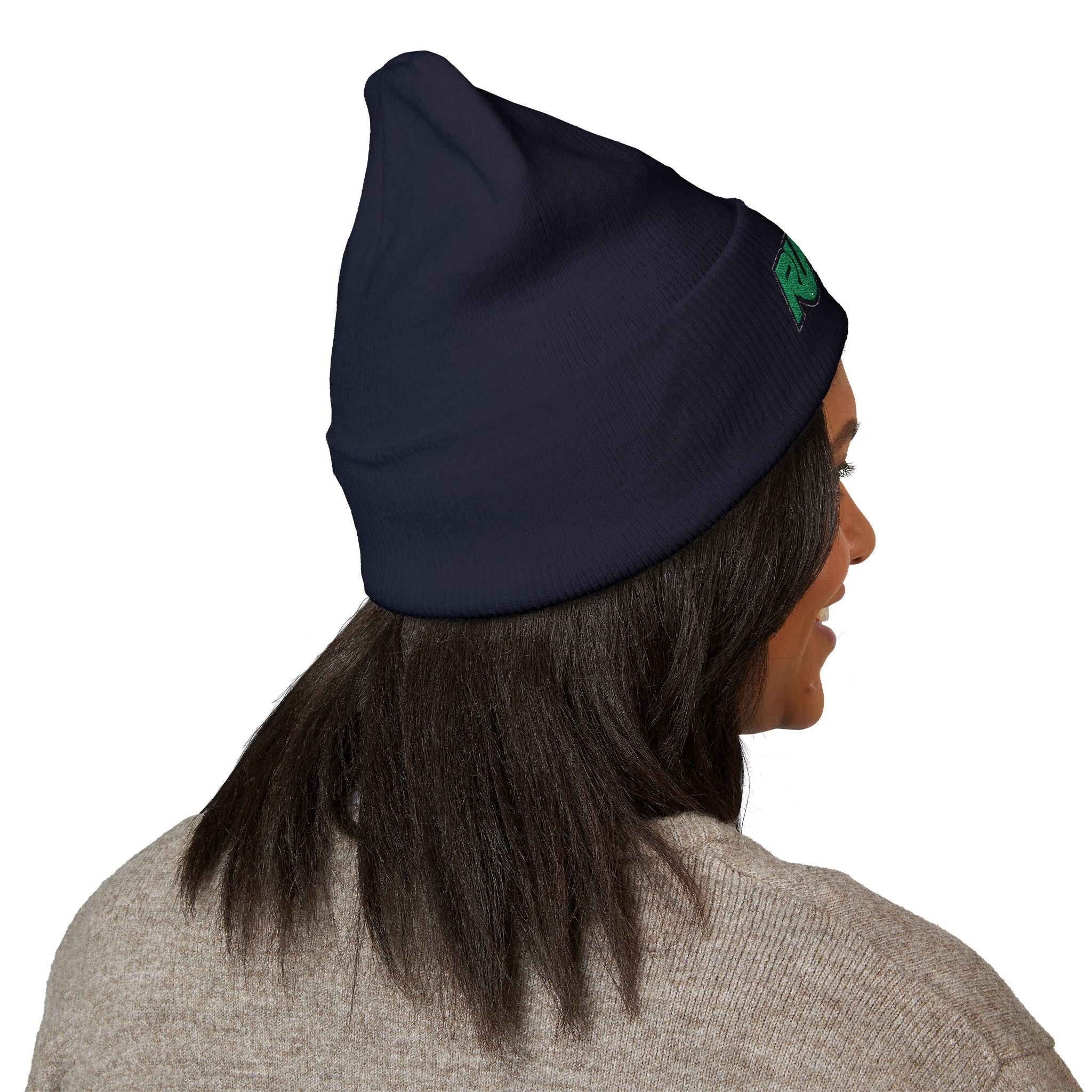 Embroidered 'RUFBAR' Cuffed Beanie — Cozy Knit Winter Hat