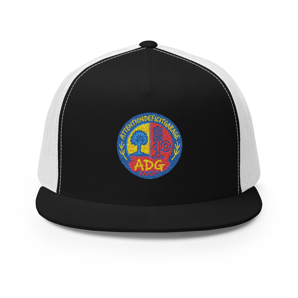 Vintage Psychedelic Peace Sign Trucker Cap - Retro Tie-Dye Skull Logo