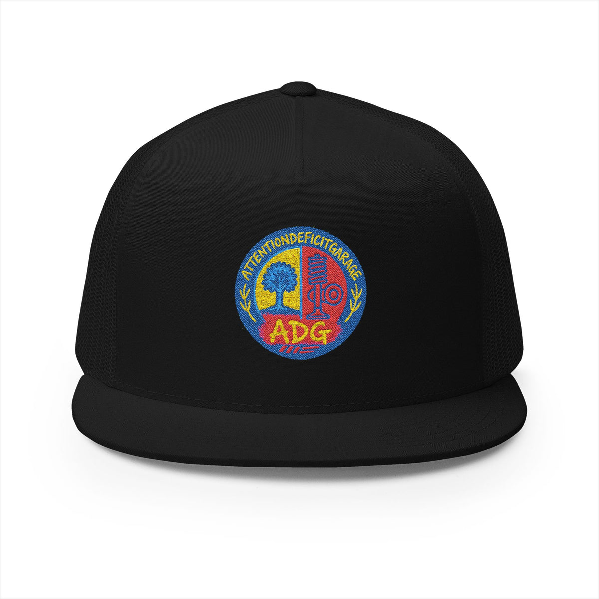 Vintage Psychedelic Peace Sign Trucker Cap - Retro Tie-Dye Skull Logo
