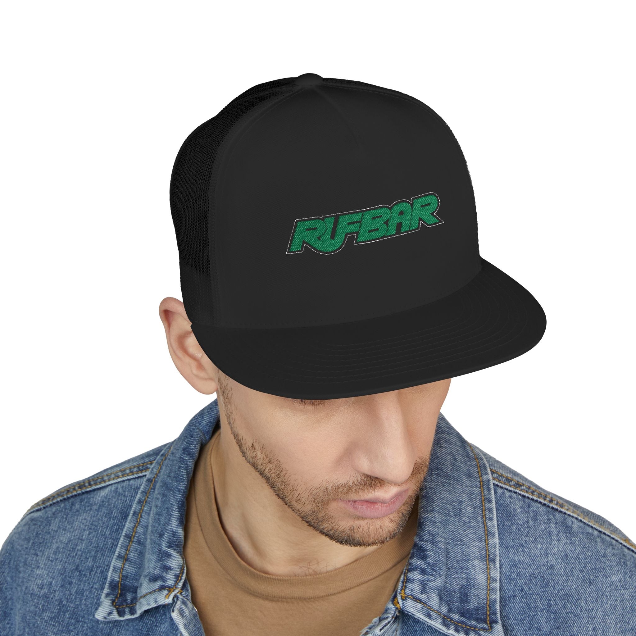 RUFBAR Trucker Cap — Retro Green Logo Mesh Snapback