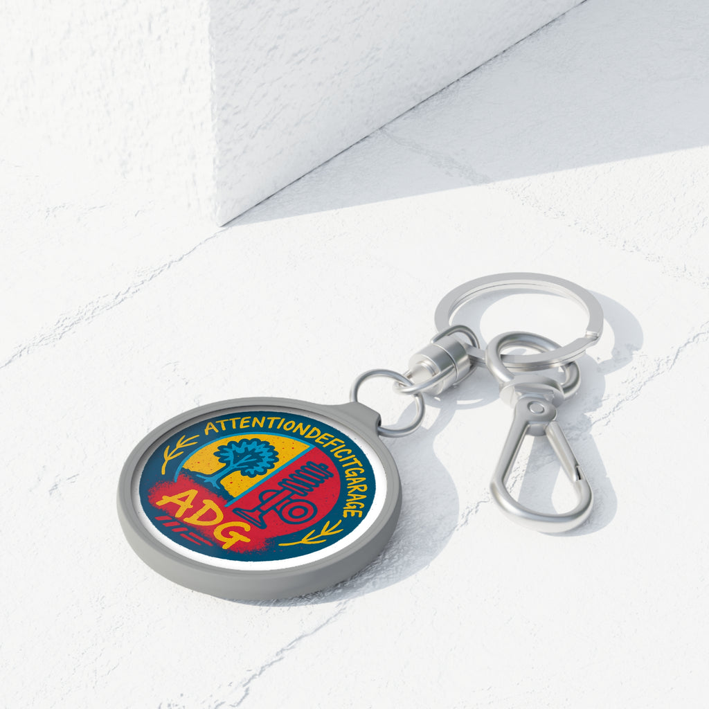 ADG Garage Keyring Tag - Attention Deficit Garage Logo Metal Keychain