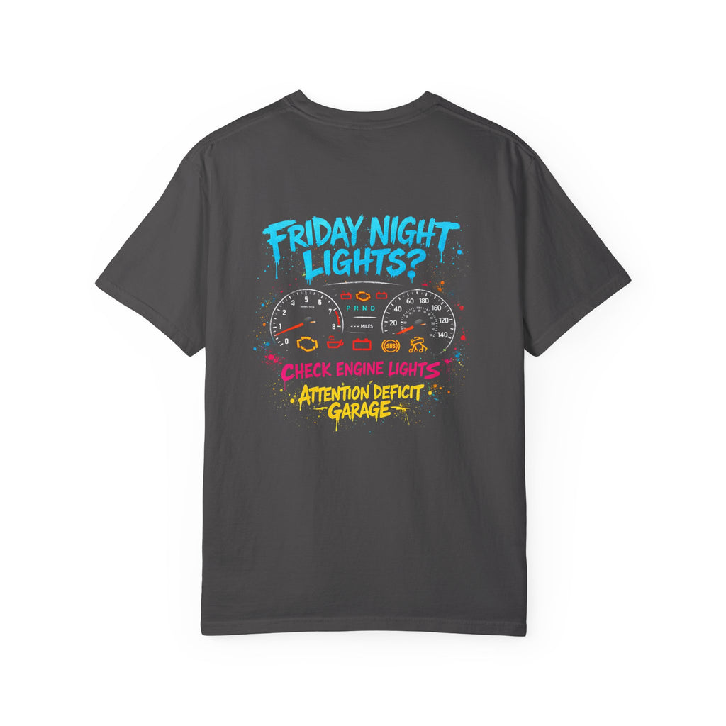 Friday Night Check Engine Lights Tee – Project Car Shirt by Attention Deficit Garage